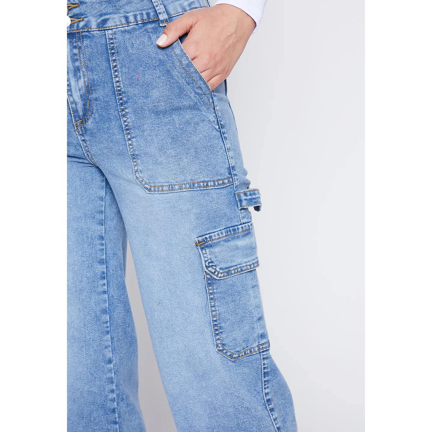 Jeans Mujer Azul Wideleg Cargo Family Shop 3