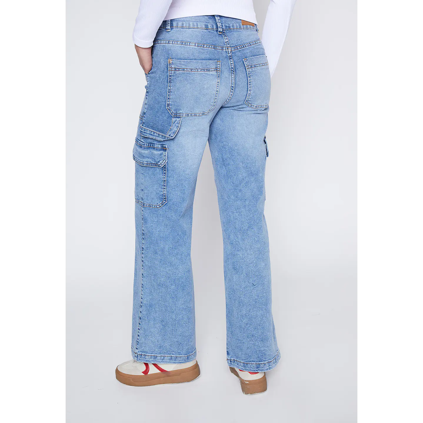 Jeans Mujer Azul Wideleg Cargo Family Shop 4