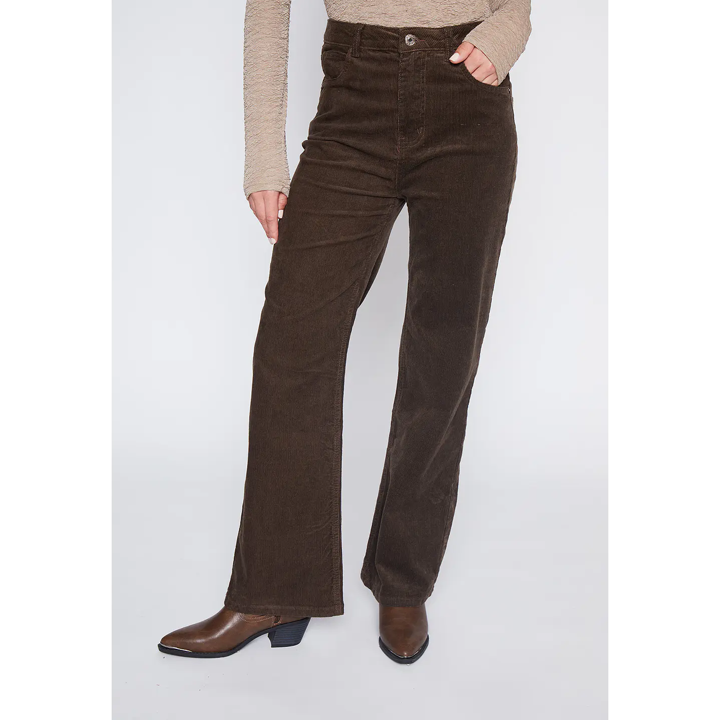 Pantalón Mujer Café Cótele Wide Leg Family Shop 1