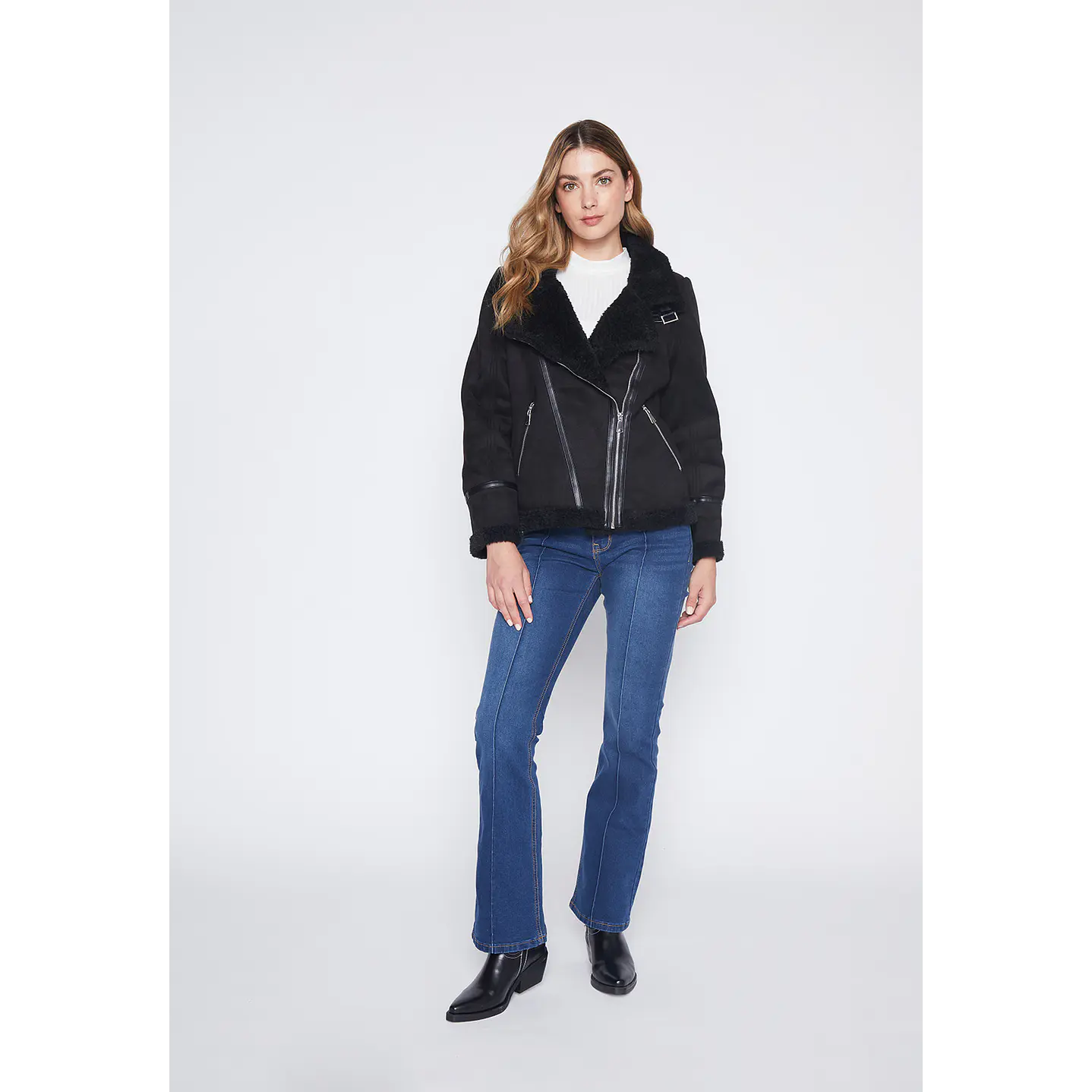 Chaqueta Mujer Negro Aviadora Bonded Family Shop 4