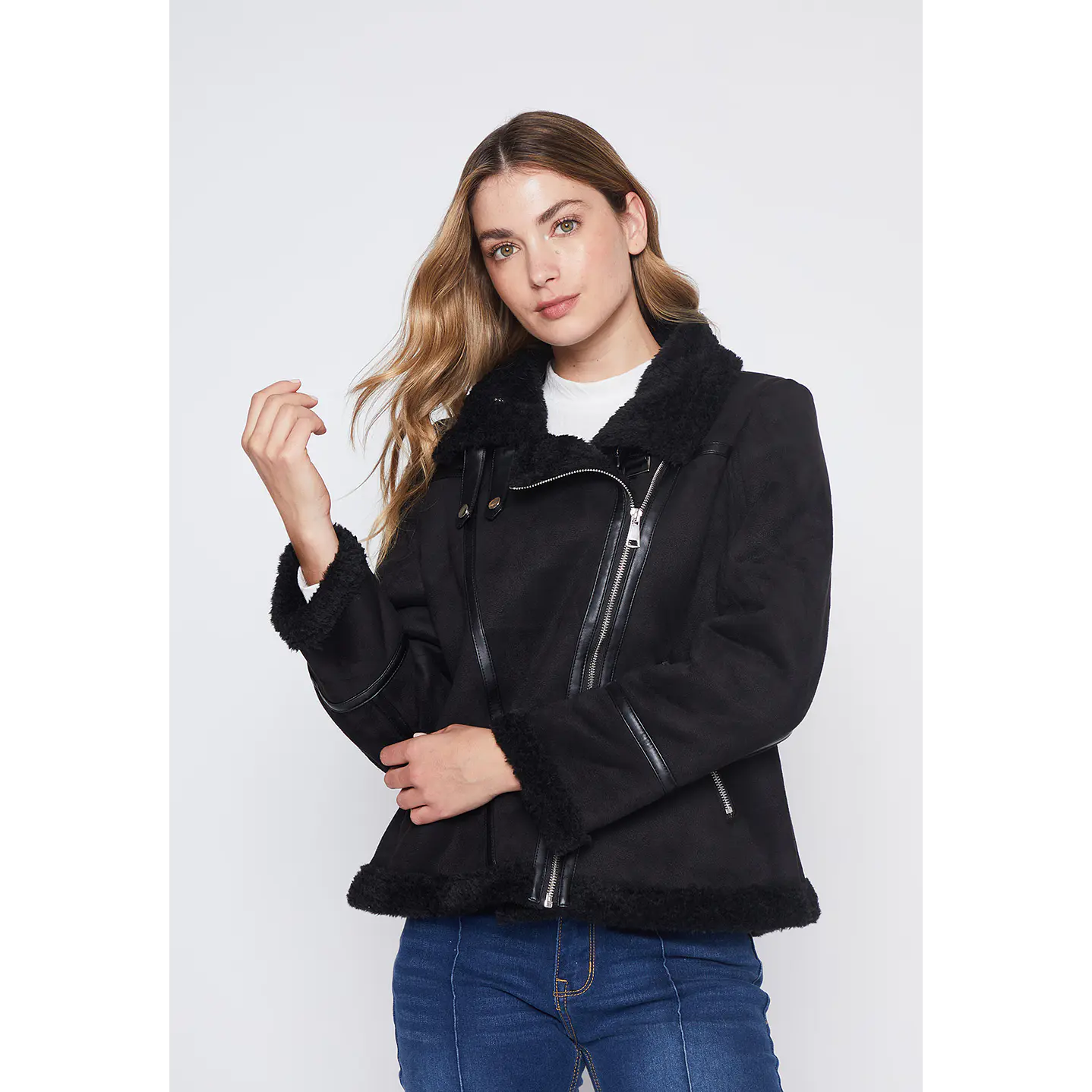 Chaqueta Mujer Negro Aviadora Bonded Family Shop 1