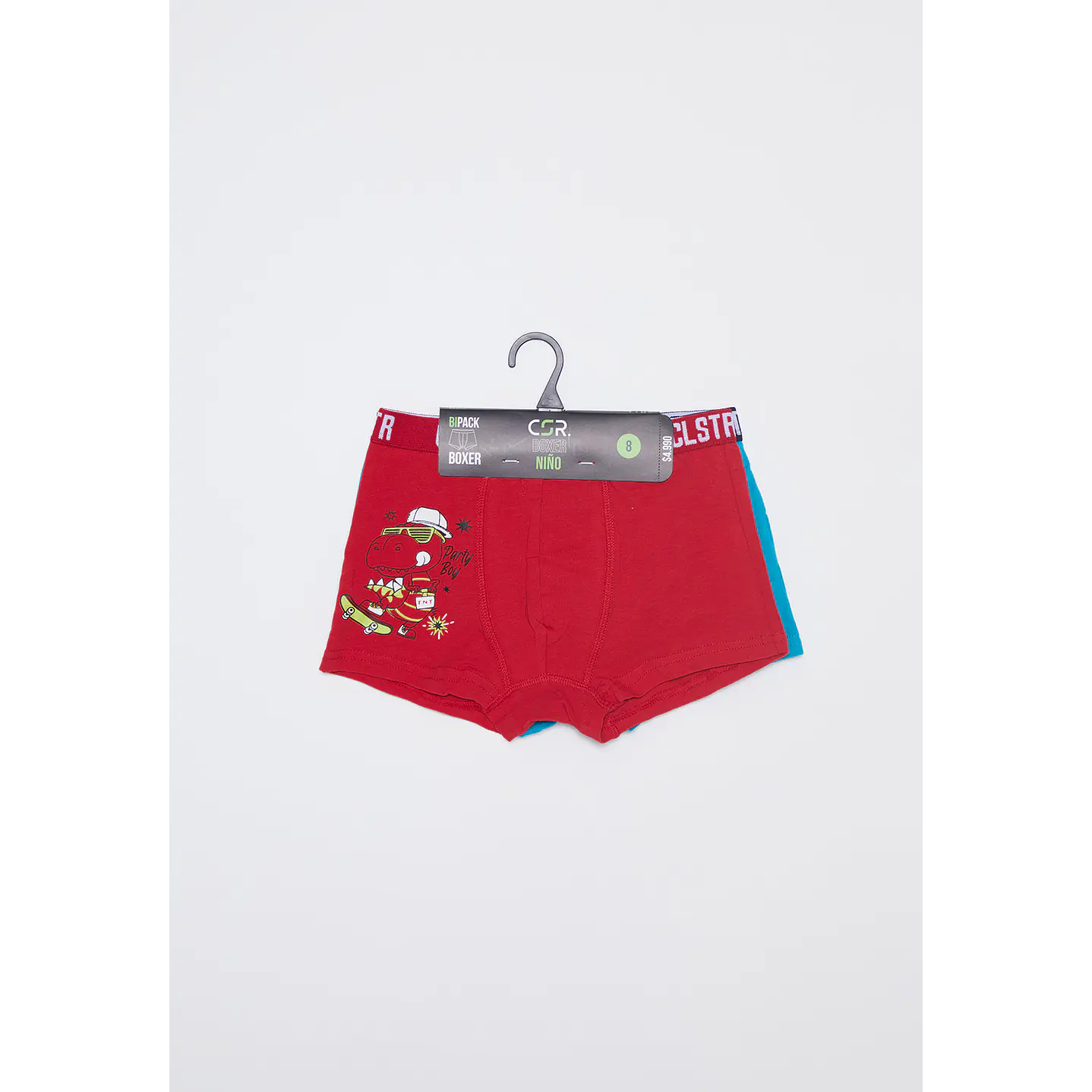 Boxer Bipack Niño Rojo Dino Family Shop 1