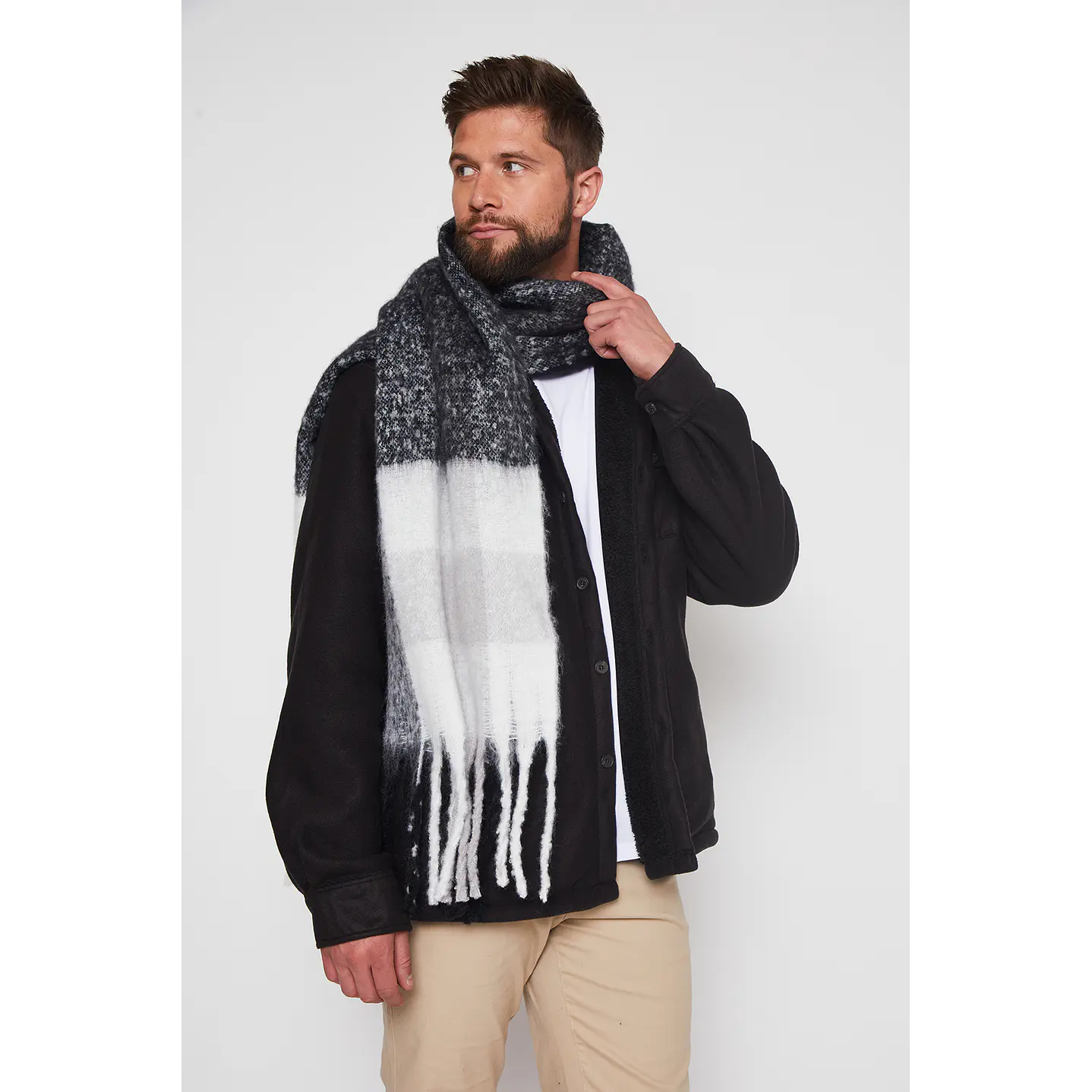 Bufanda Hombre Negro Lana Escoces Family Shop 1