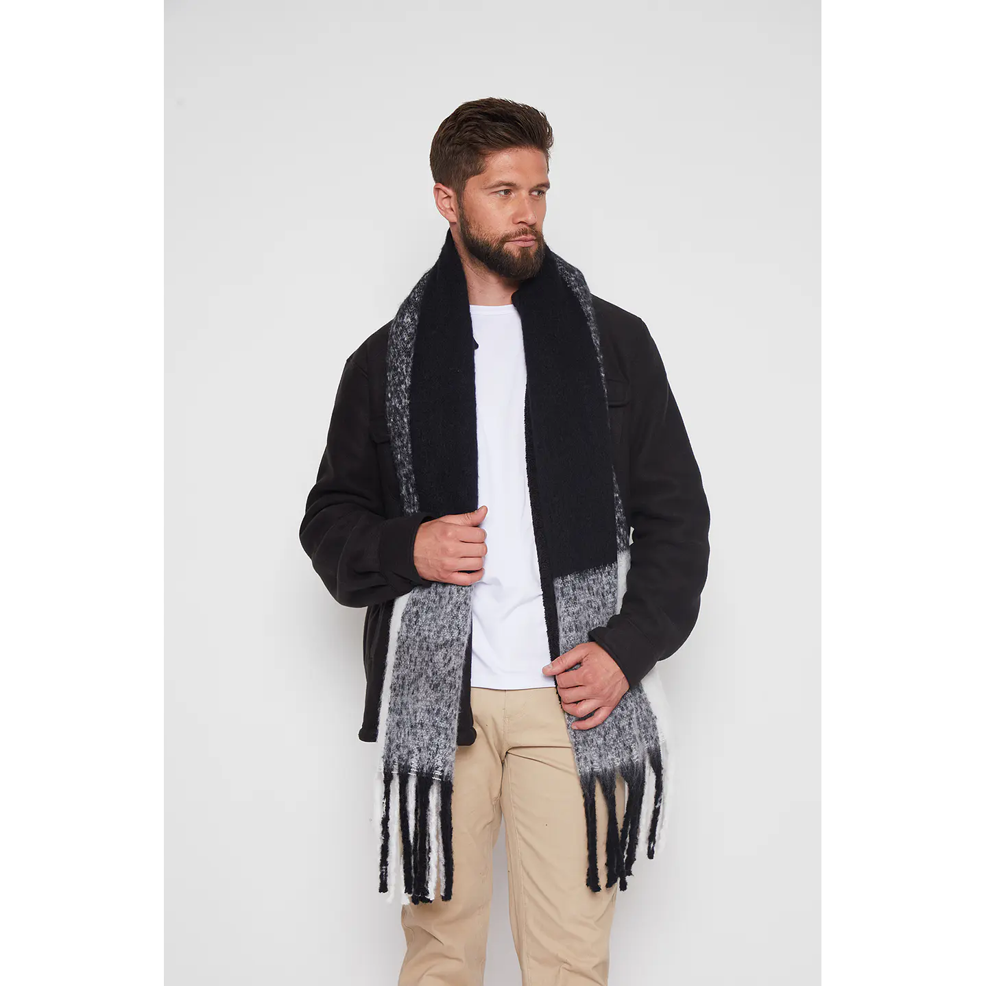 Bufanda Hombre Negro Lana Escoces Family Shop 3