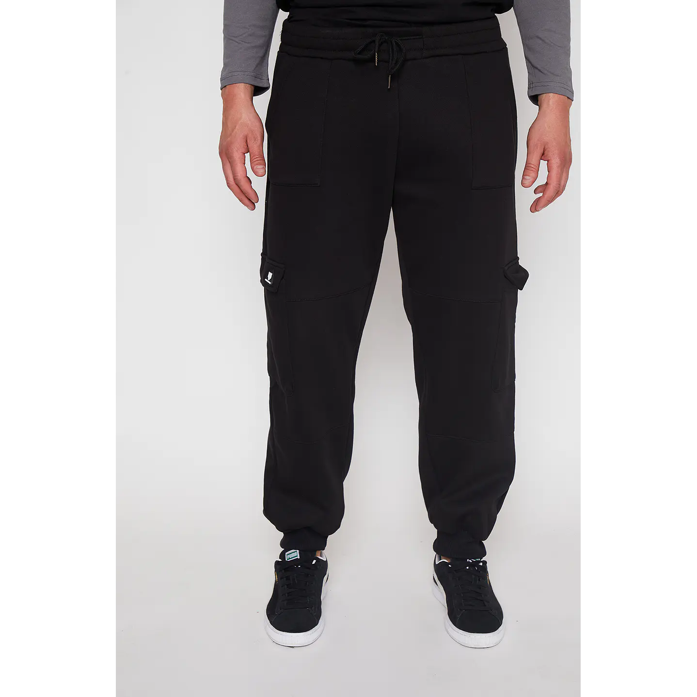Pantalón Buzo Hombre Negro Cargo Cortes Family Shop 2