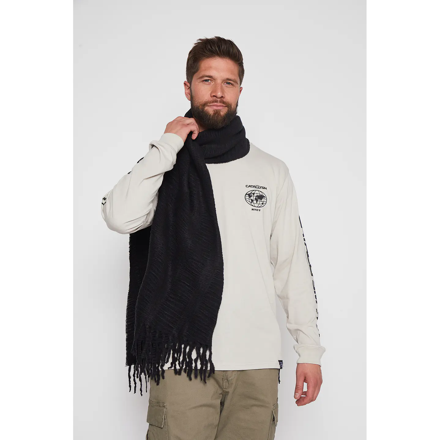 Bufanda Hombre Negro Arrugada Family Shop 1