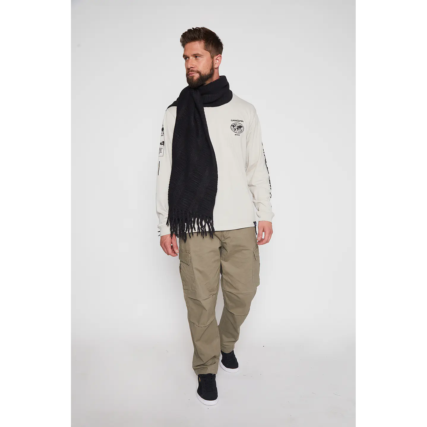 Bufanda Hombre Negro Arrugada Family Shop 3
