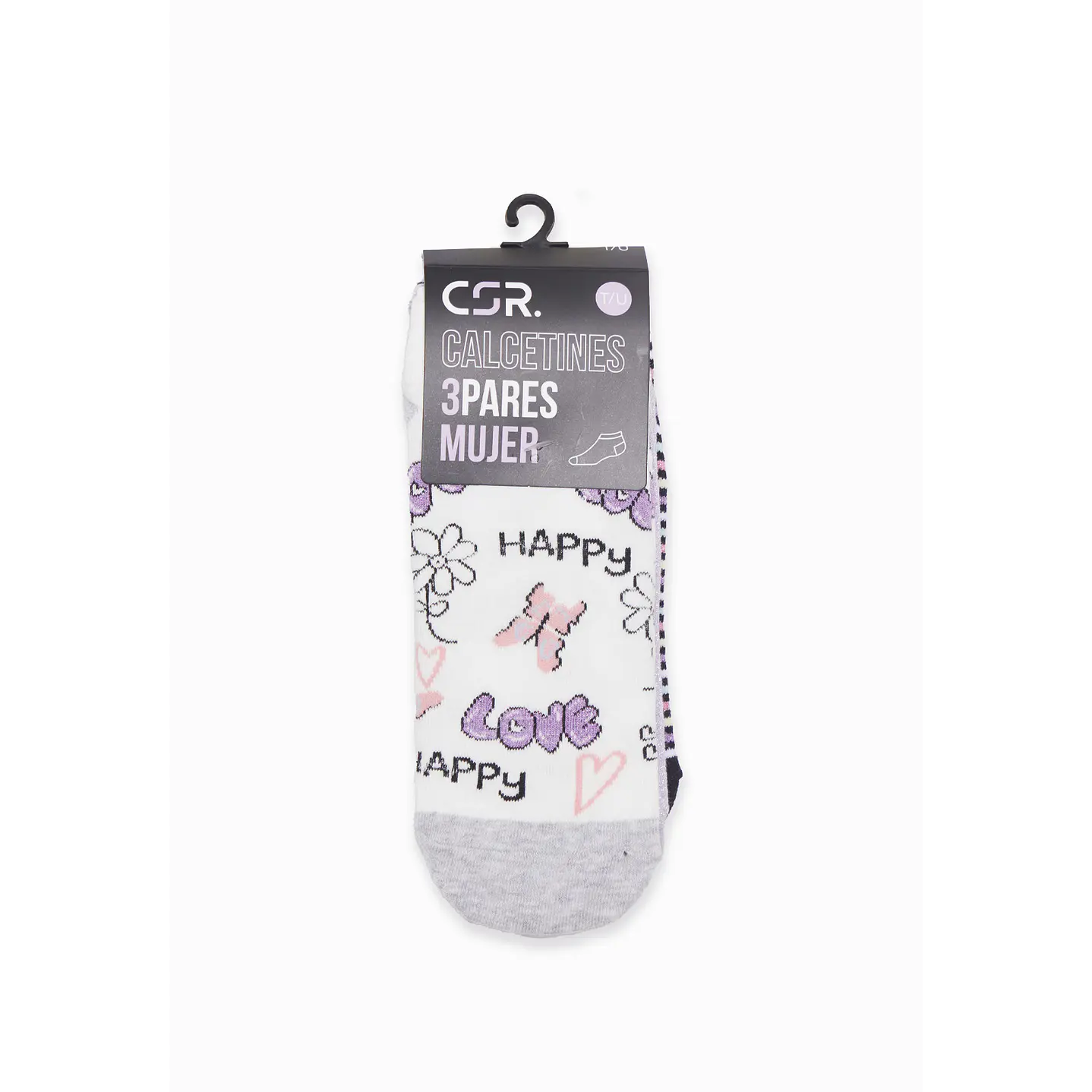 Calcetín 3 Pares Mujer Multicolor Love Family Shop 2