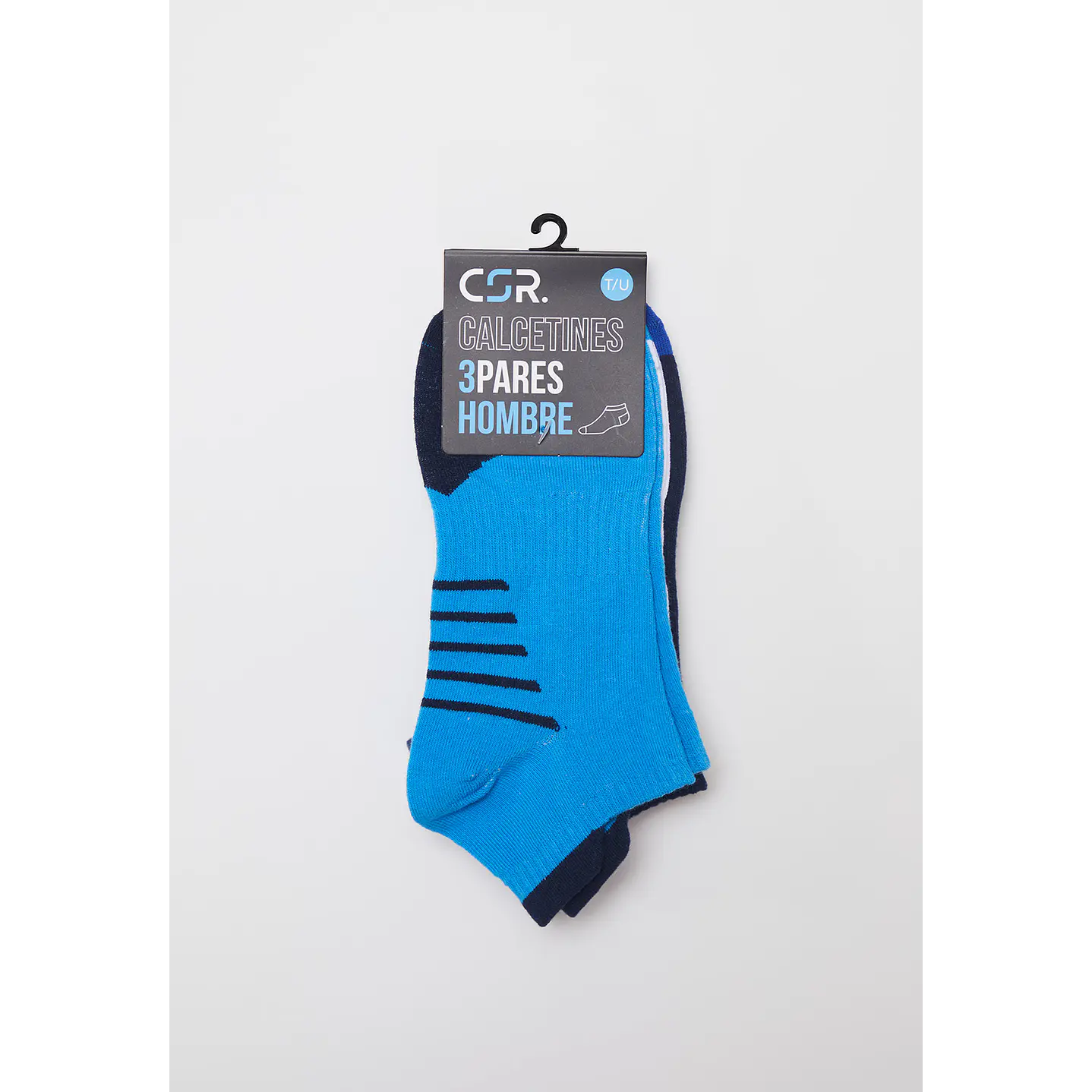 Calcetín 3 Pares Hombre Azul Lineas  Family Shop 2