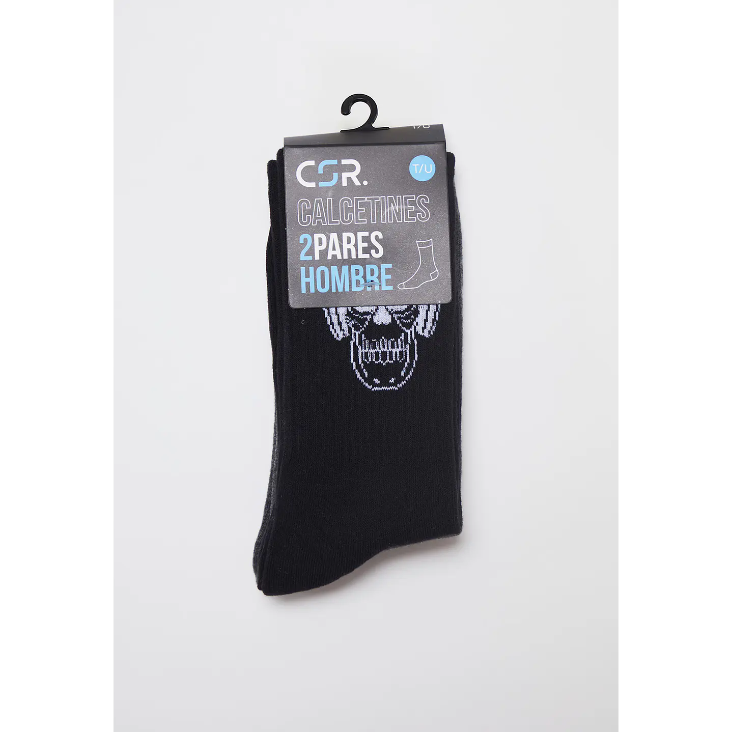 Calcetín 2 Pares  Hombre Negro Skater Calavera Family Shop 2