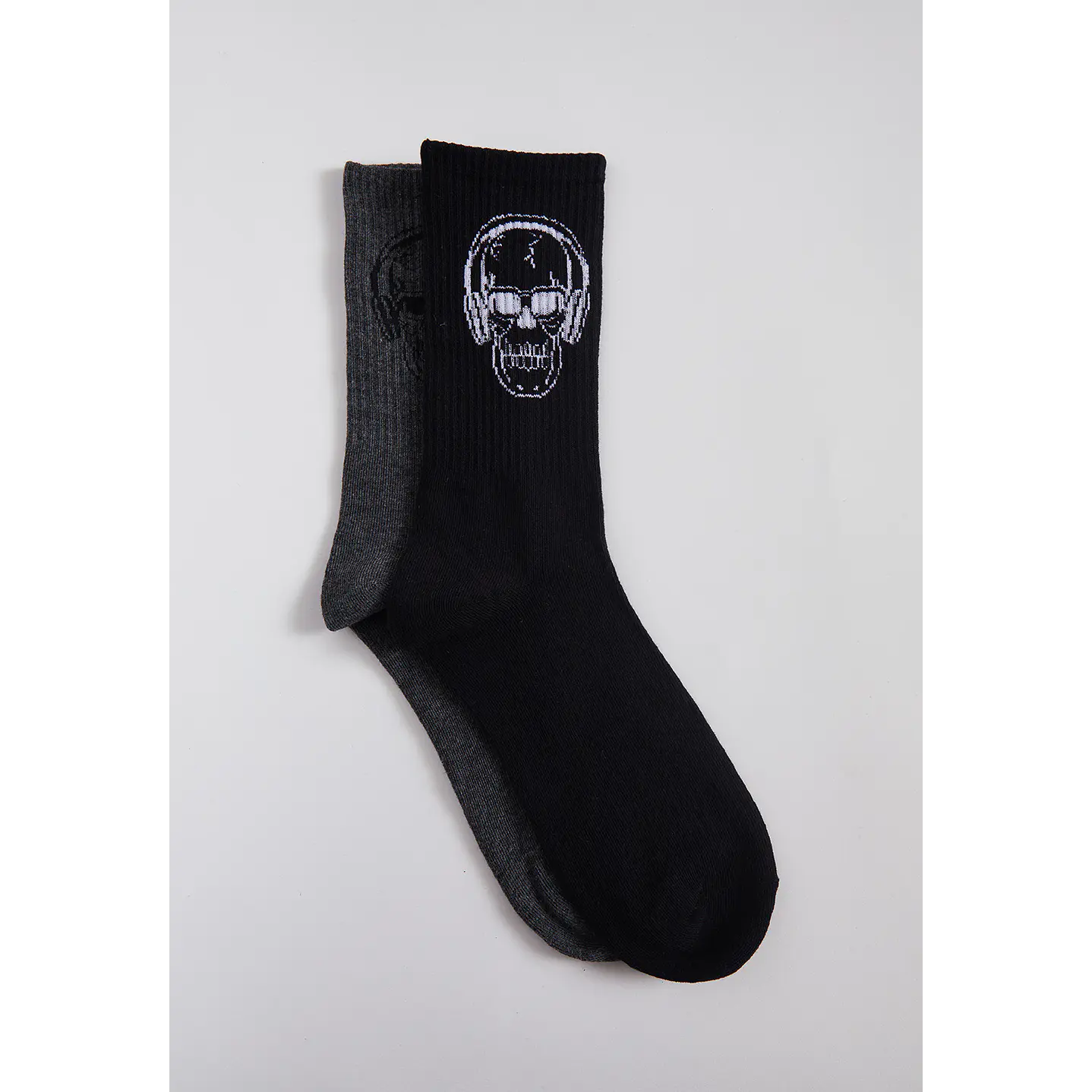 Calcetín 2 Pares  Hombre Negro Skater Calavera Family Shop 1