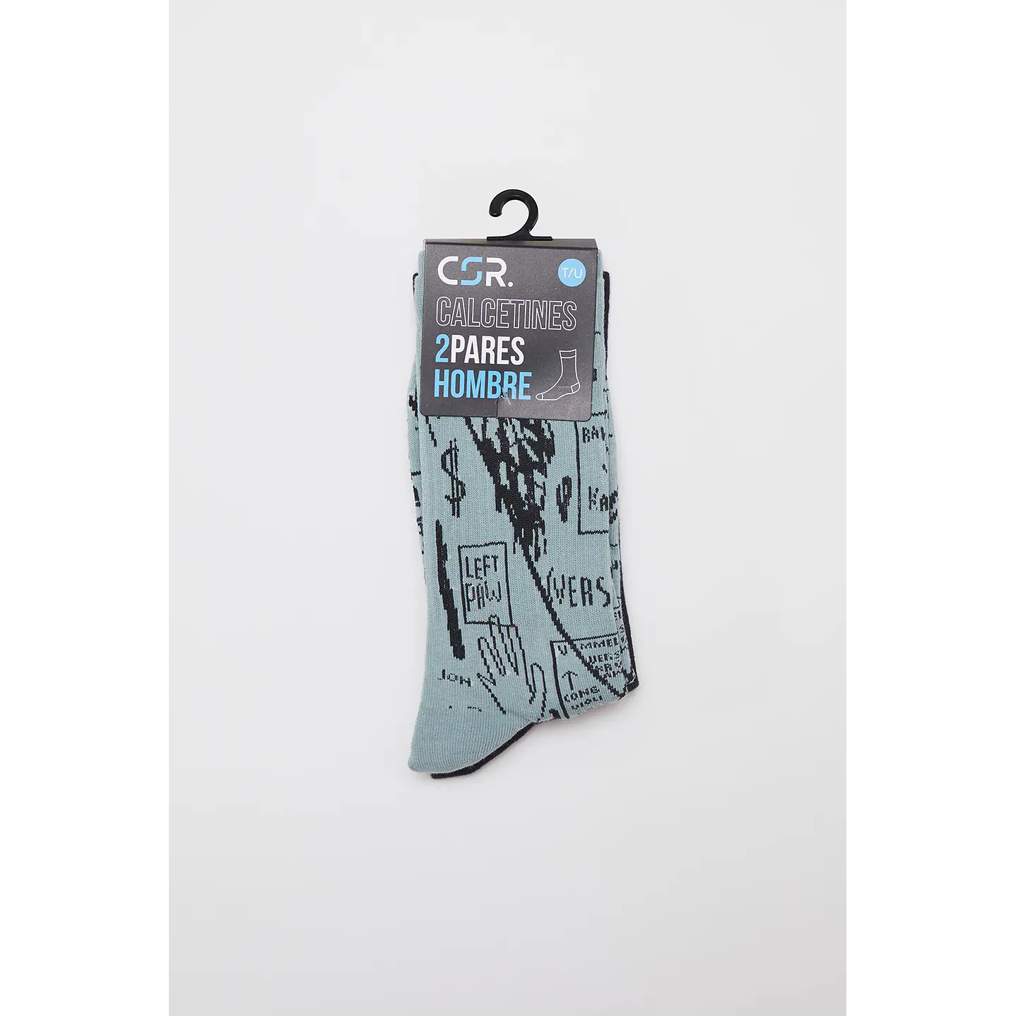 Calcetín 2 Pares Hombre Negro Skater Corona Family Shop 2