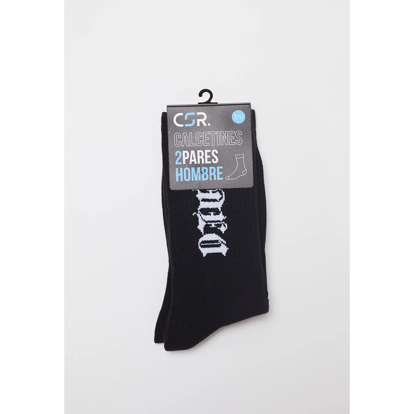 Calcetín 2 pares Hombre Negro Letras Family Shop 2