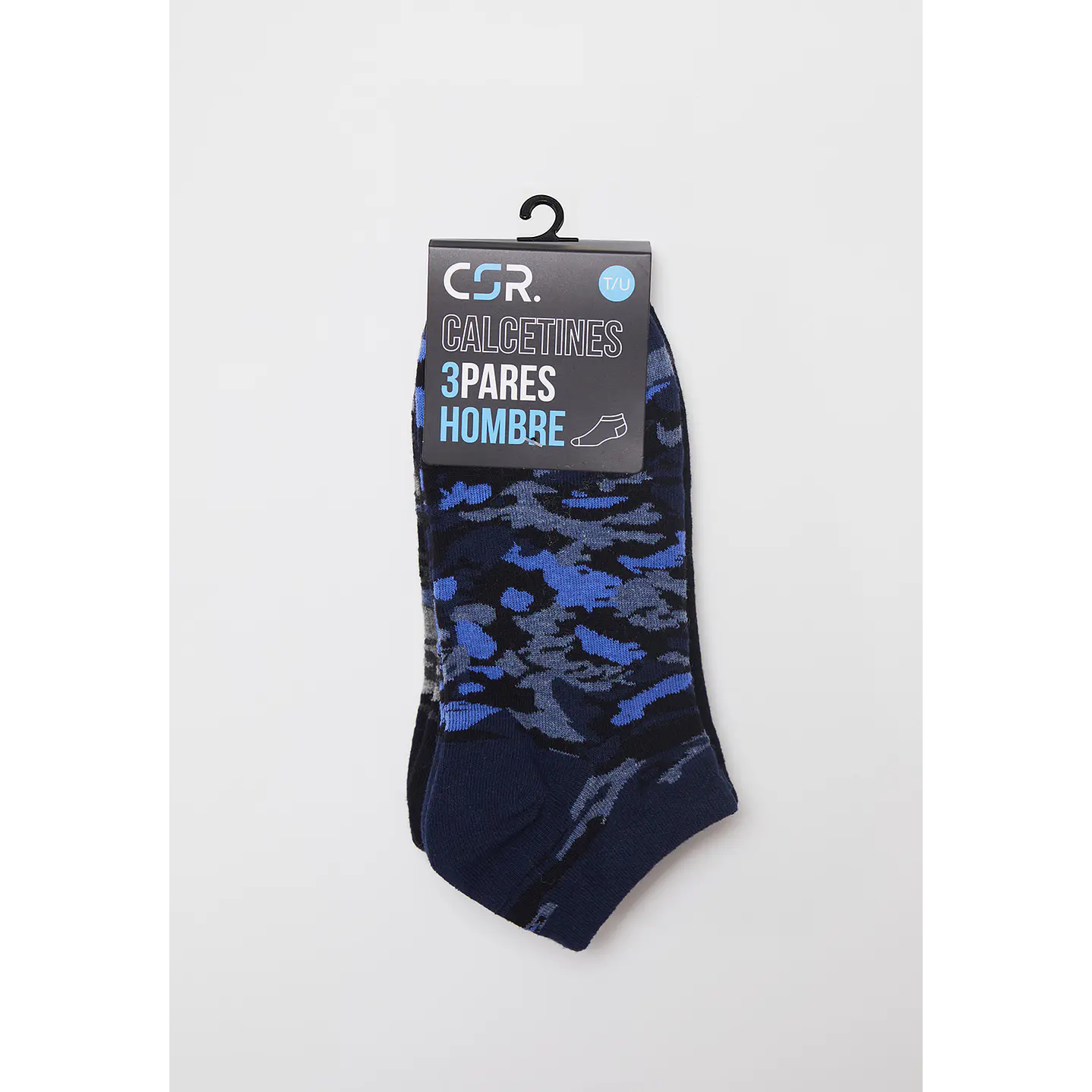 Calcetín 3 Pares Hombre Negro Corto Camo Family Shop 2