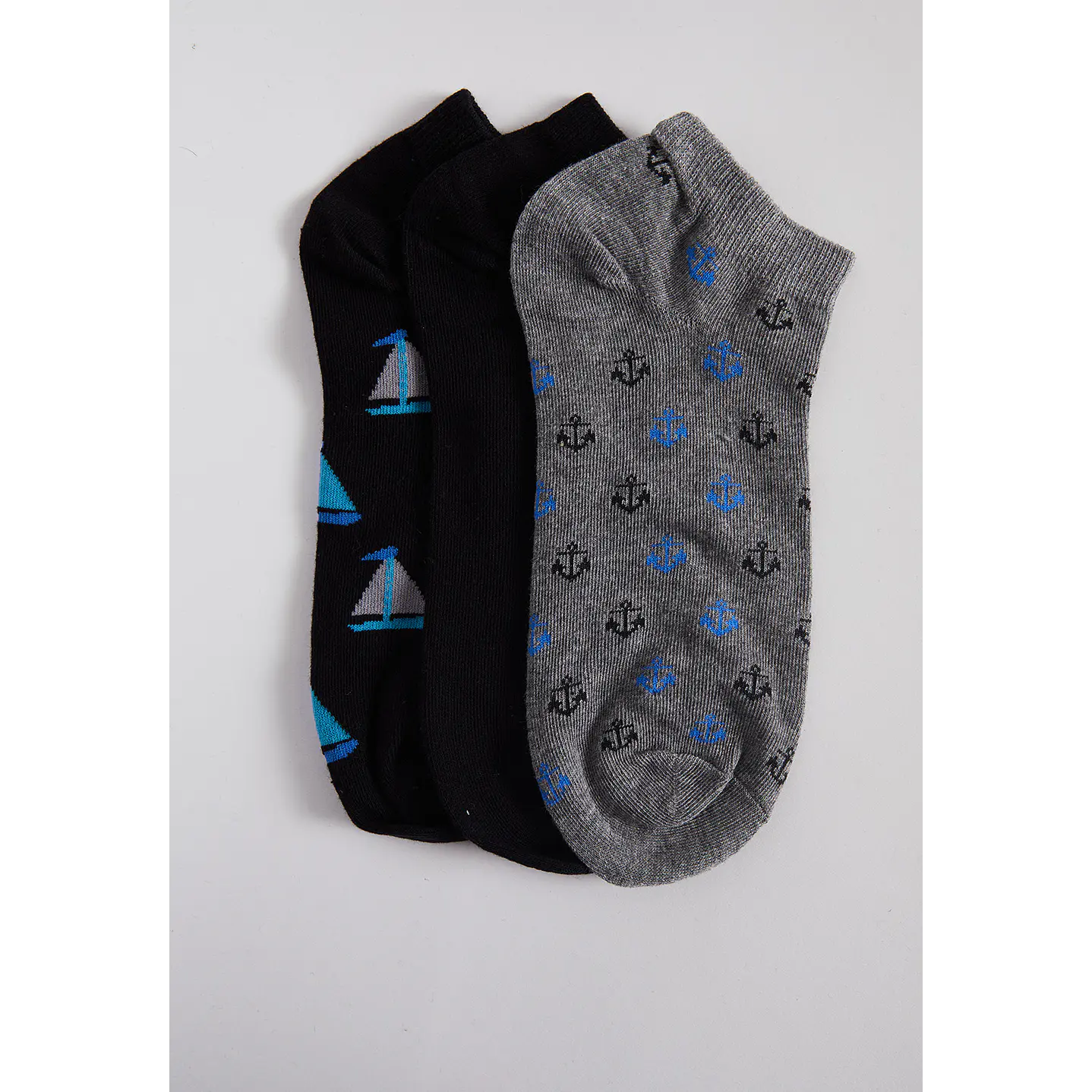 Calcetín 3 Pares Hombre Negro Corto Barco Family Shop 1