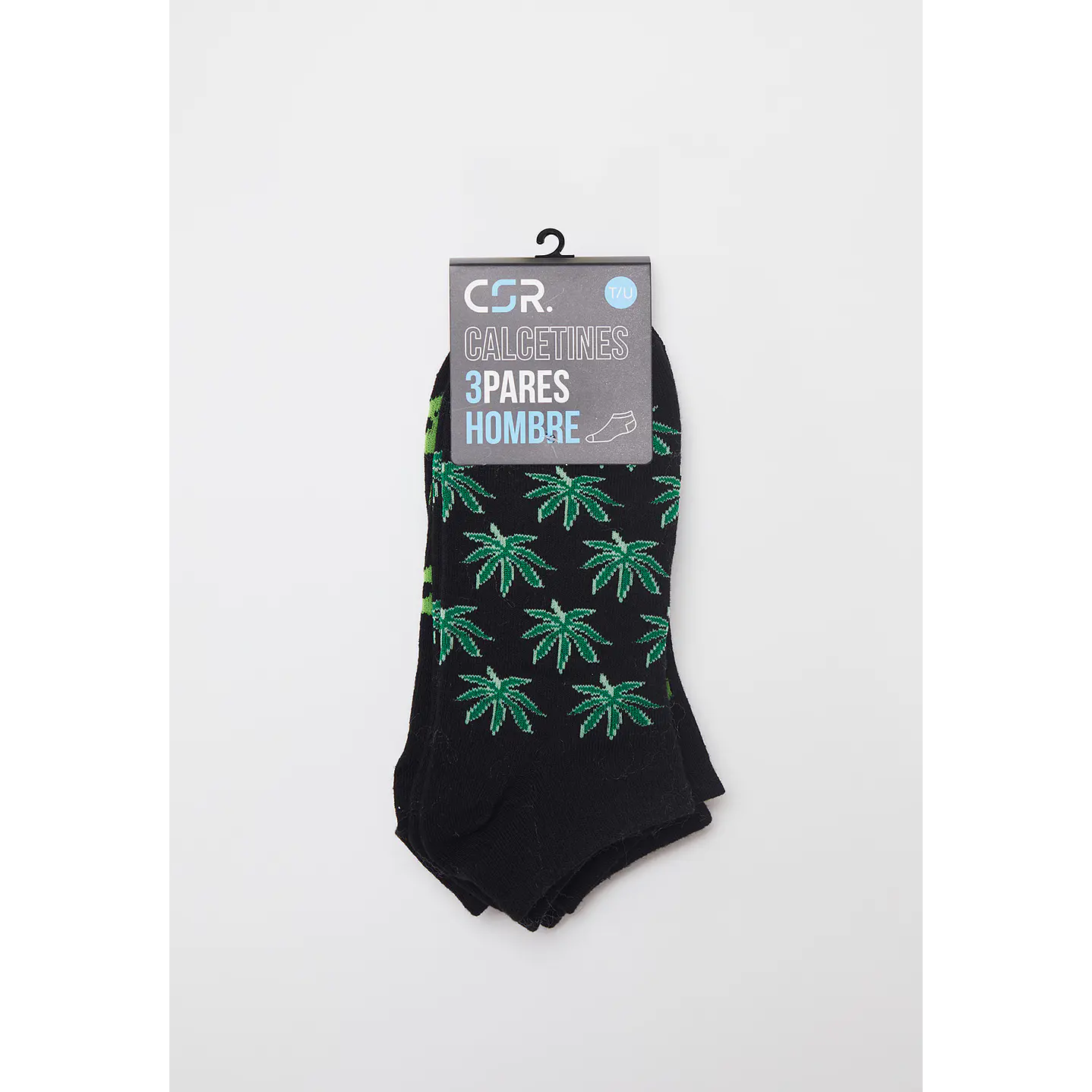 Calcetín 3 Pares Hombre Negro Corto Hongo Family Shop 2