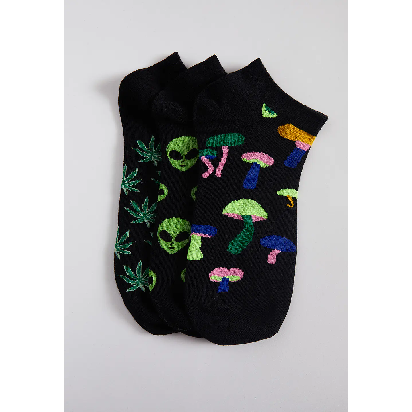 Calcetín 3 Pares Hombre Negro Corto Hongo Family Shop 1
