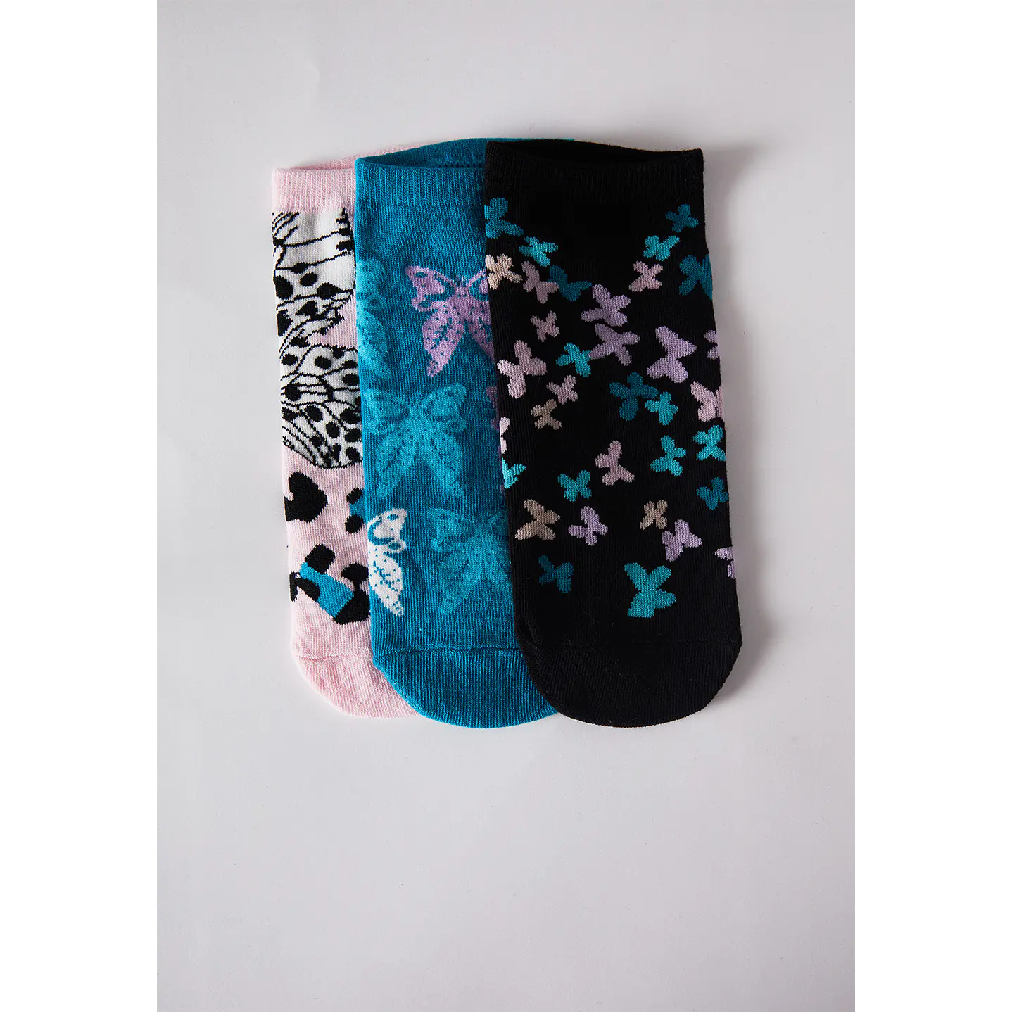 Calcetín 3 Pares Mujer Multicolor Corto Mariposa Family Shop 1
