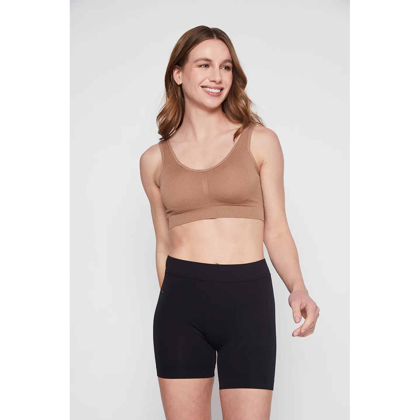 Sosten Mujer Beige Seamless Rib Family Shop 2