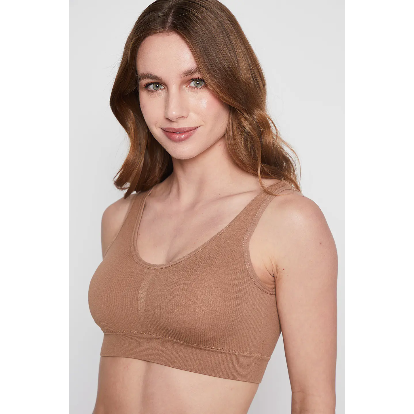 Sosten Mujer Beige Seamless Rib Family Shop 1