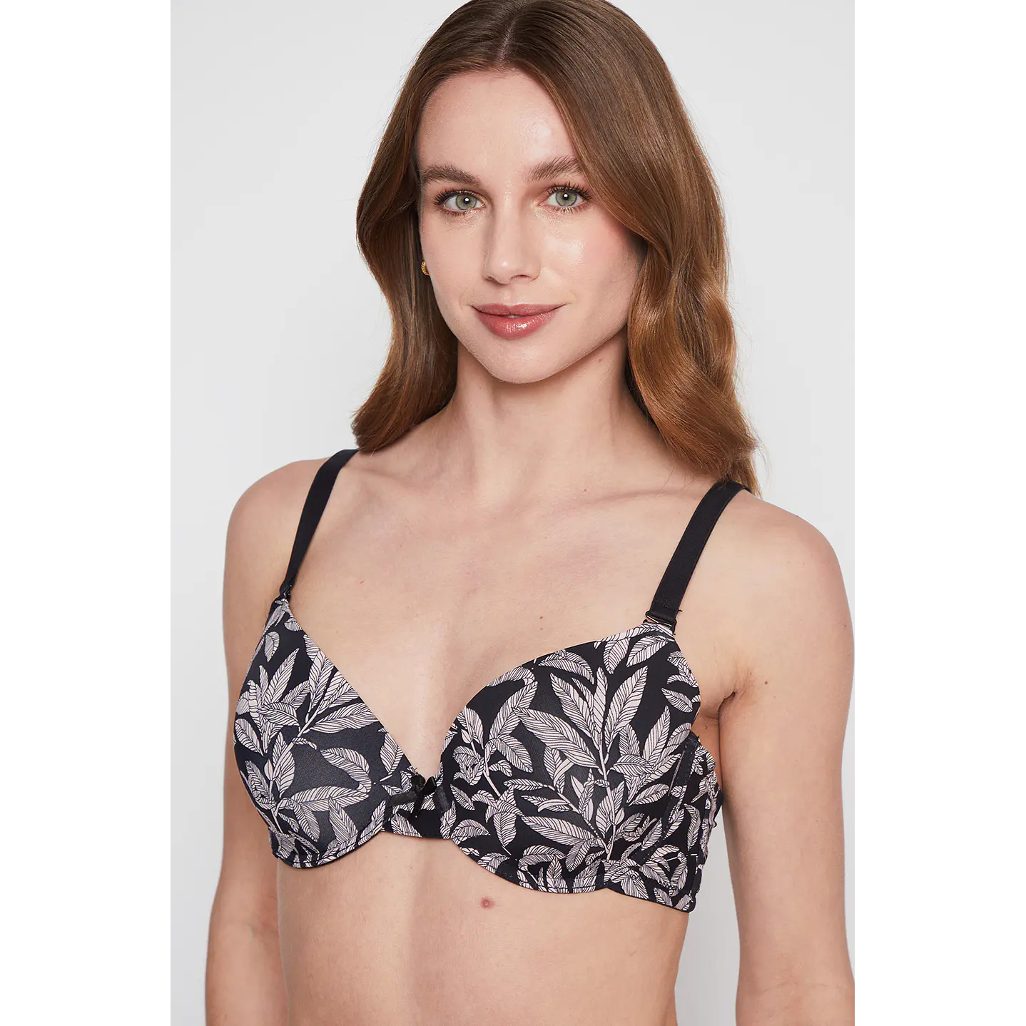 Sostén Bipack Mujer Negro Flores Padding Family Shop 1