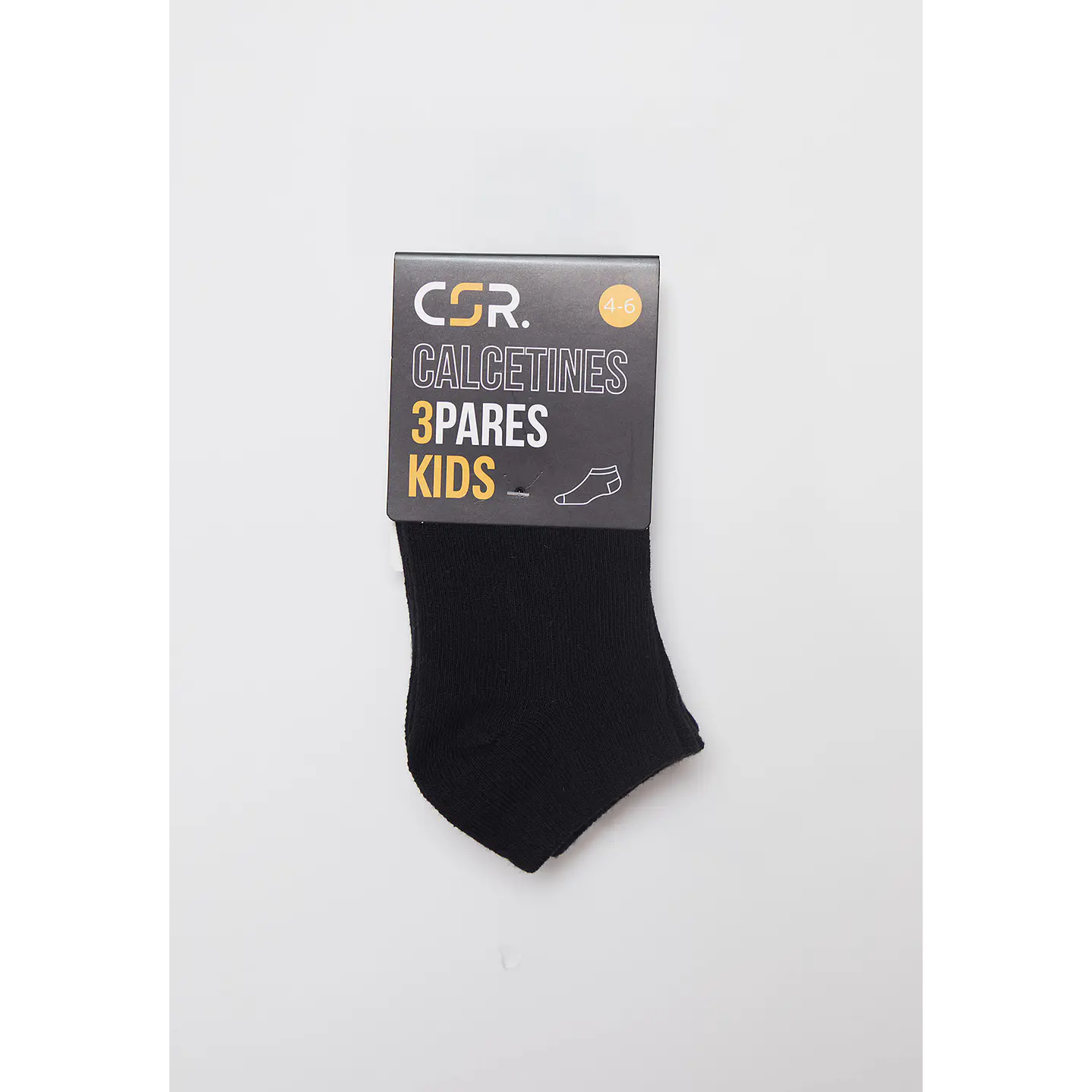 Calcetín 3 Pares Unisex Negro Corto Family Shop 2