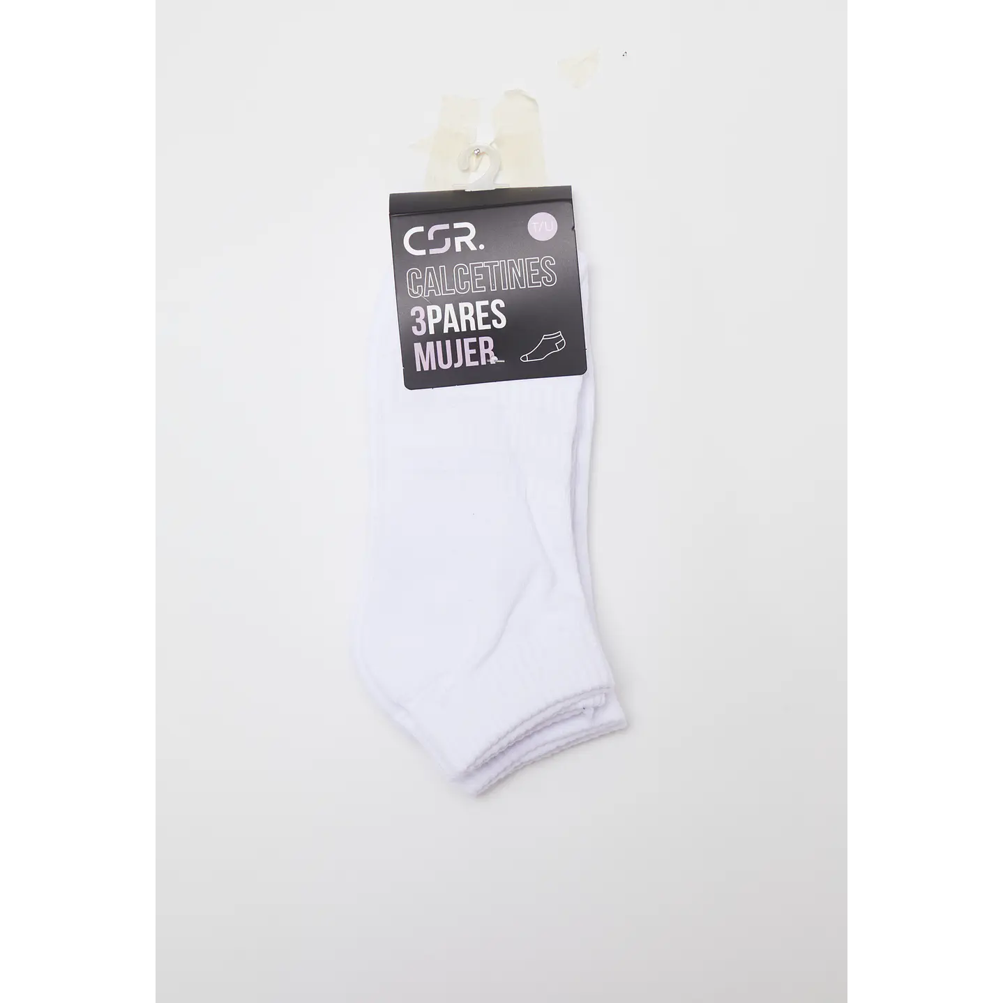 Calcetín 3 Pares Mujer Blanco Mediano Solid Family Shop 2