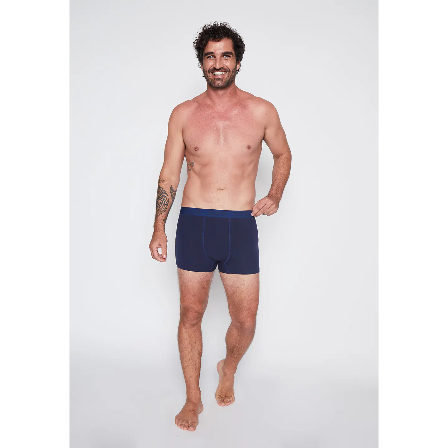 Boxer 2 Pares Hombre Azul  Medio Liso Family Shop 3