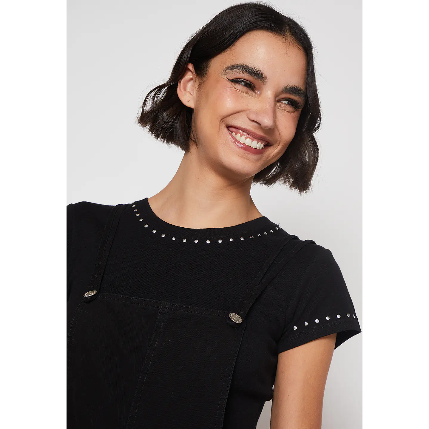 Jardinera Wide Leg Mujer Negro Familyshop 2