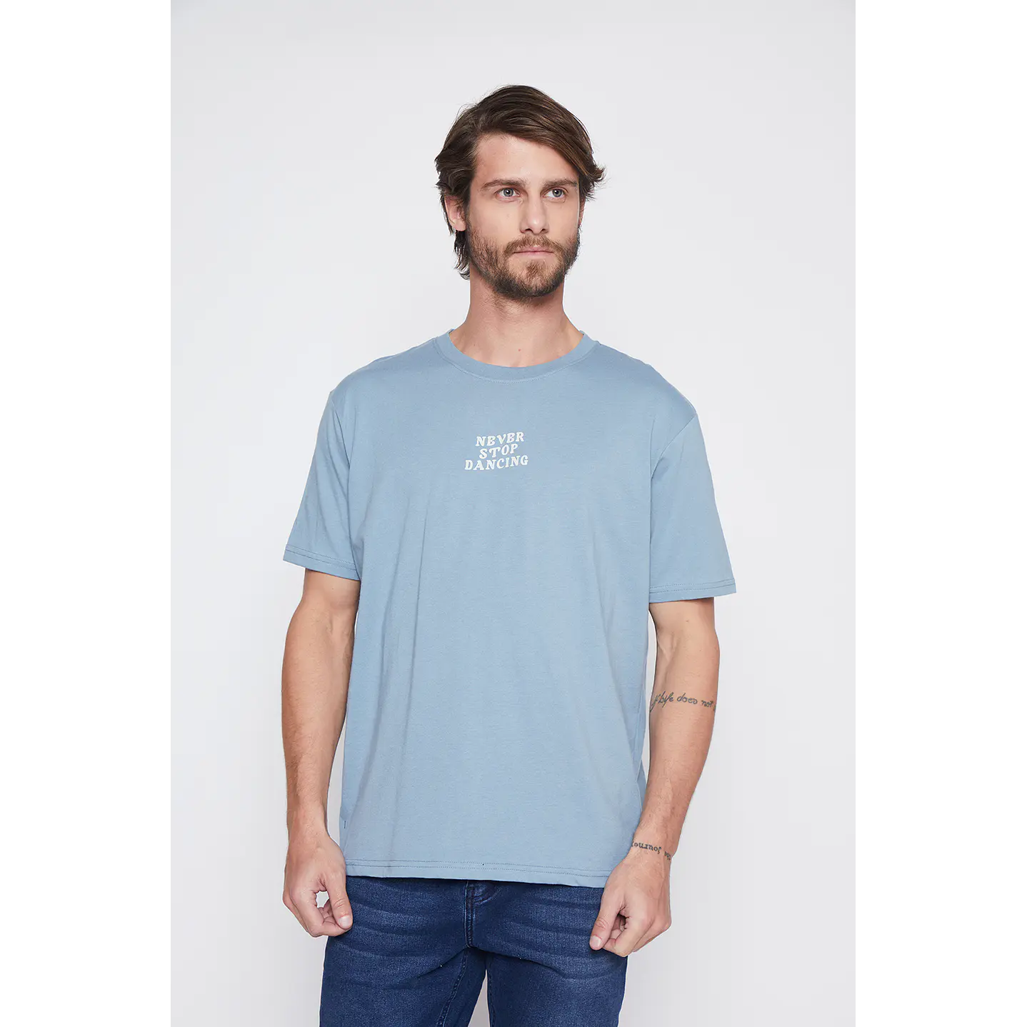 Polera Hombre Manga Corta Celeste Familyshop 1