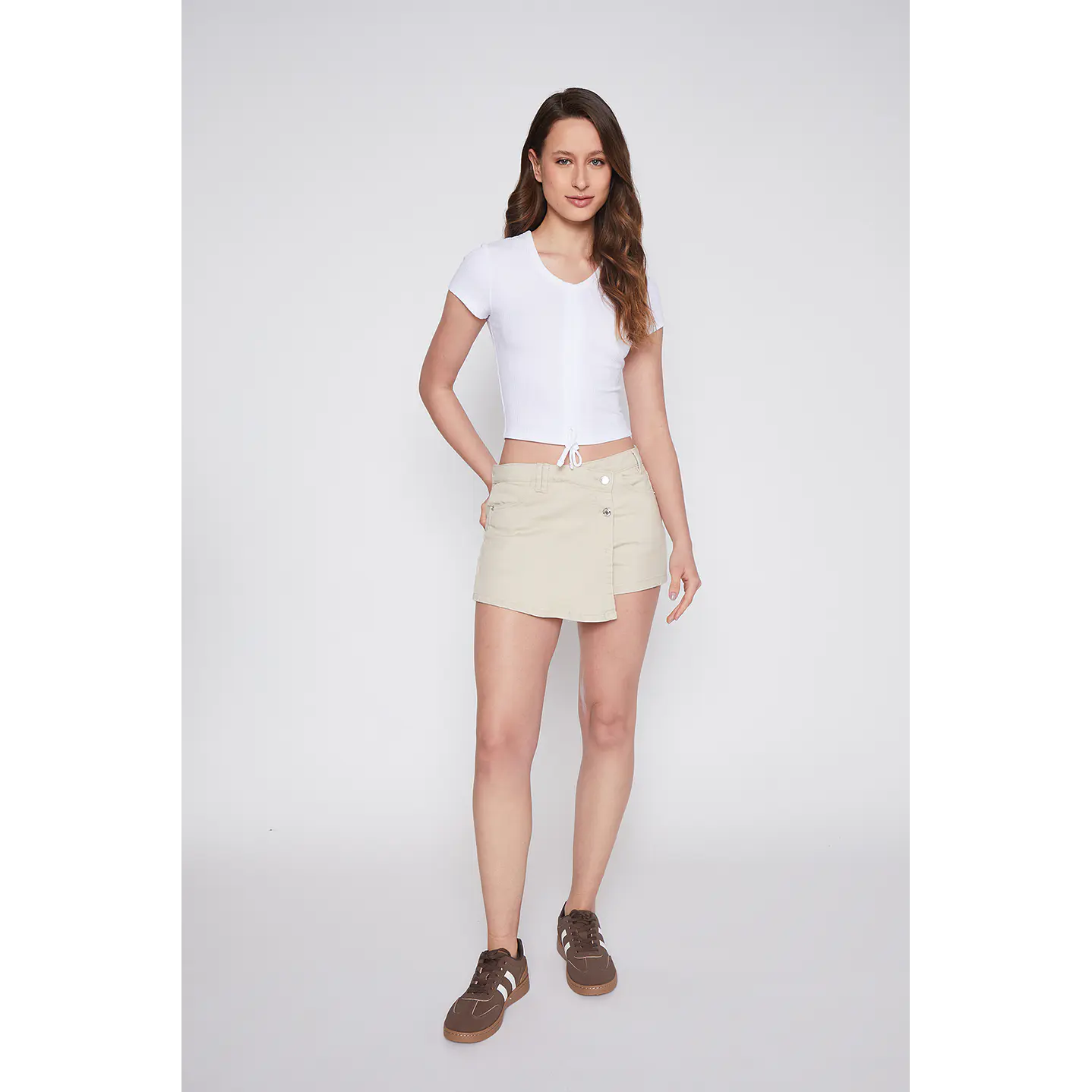 Faldas Mujer Skort Broche Beige Familyshop 2