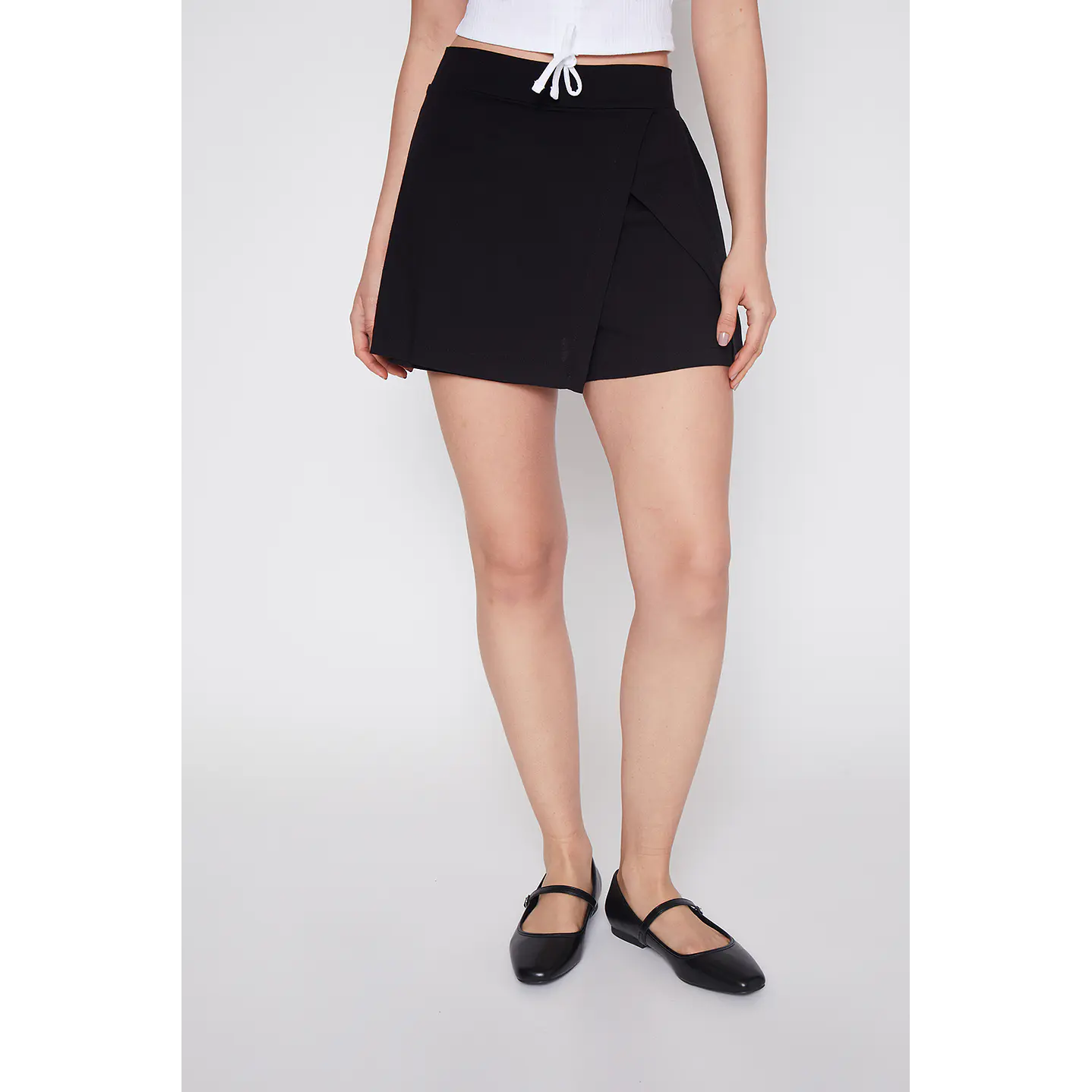 Faldas Mujer Skort Liso Negro Familyshop 1
