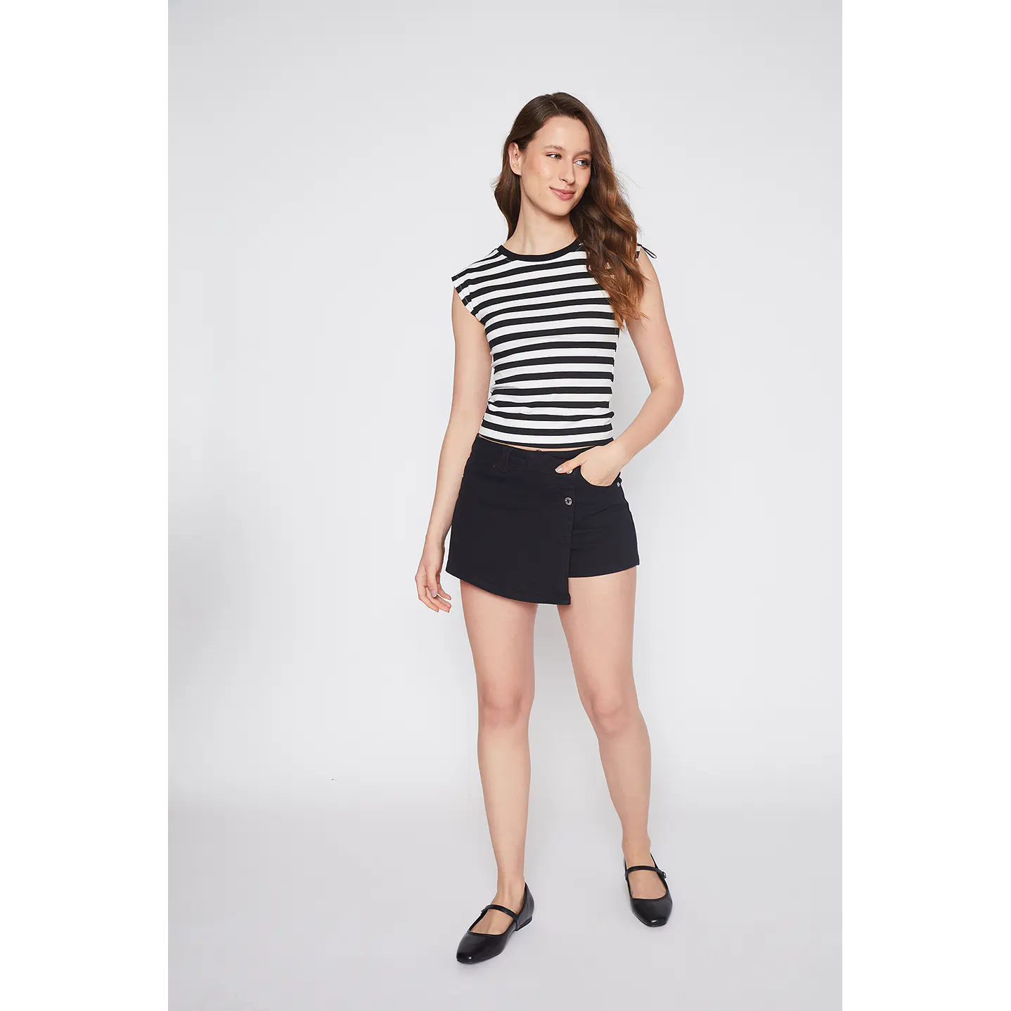 Faldas Mujer Mini Skort Negro Familyshop 2