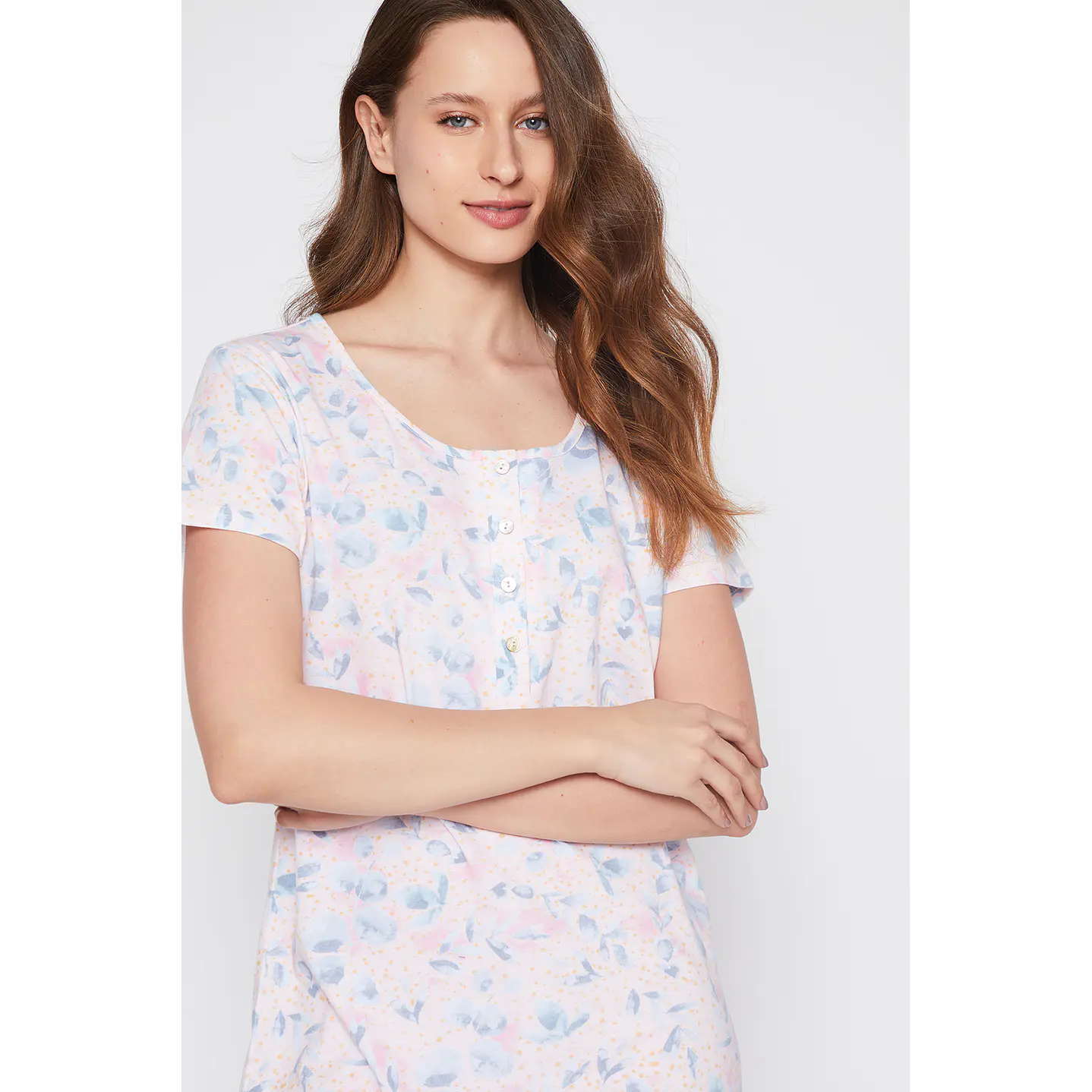 Pijama Corto Flores Mujer Rosado Familyshop 4