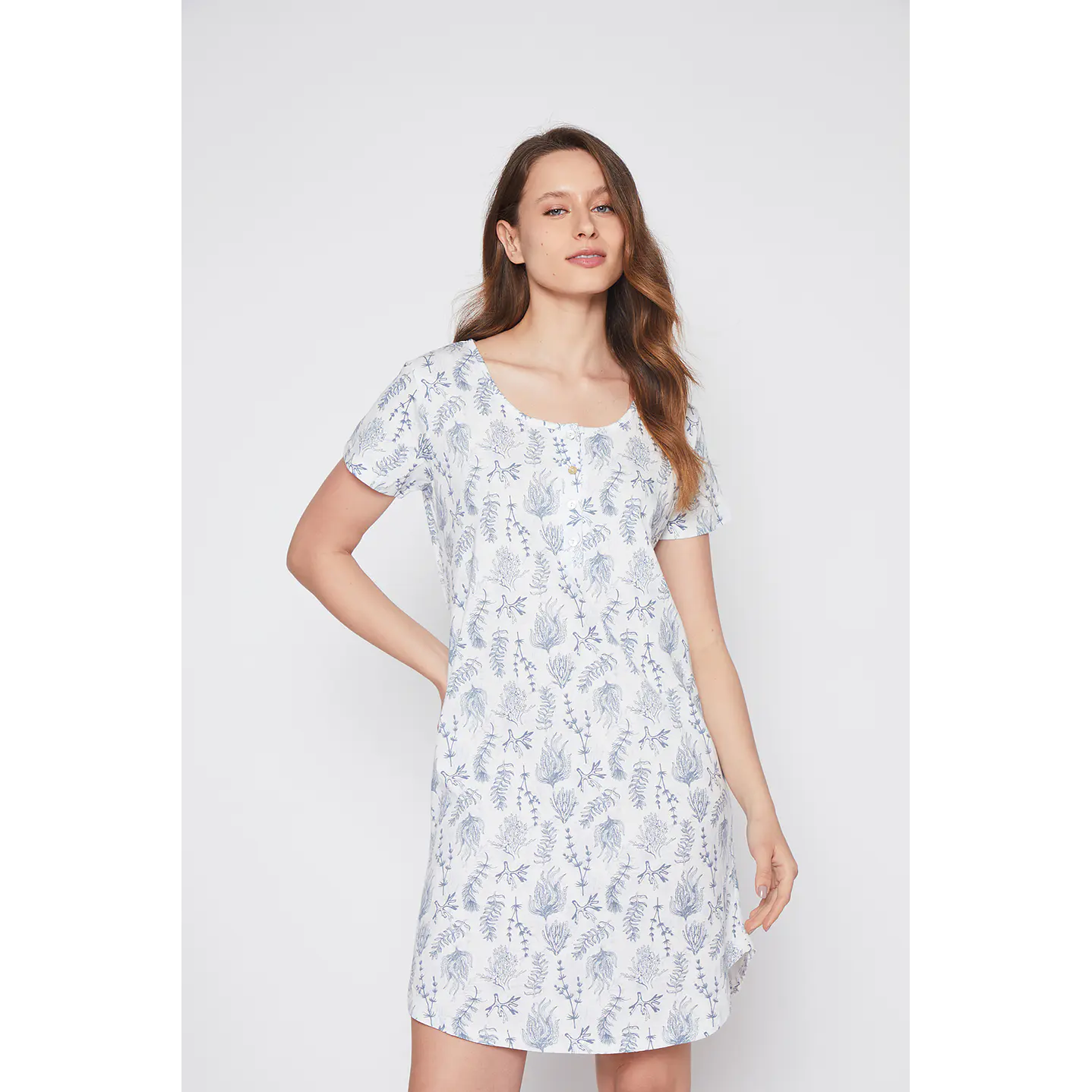 Pijama Corto Flor Mujer Blanco Familyshop 4