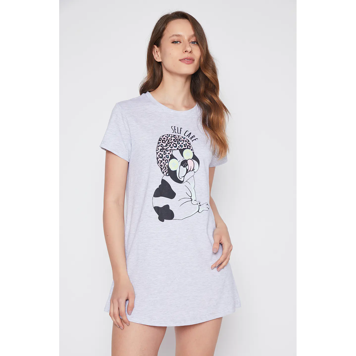 Pijama Corto Self Care Mujer Gris Familyshop 2