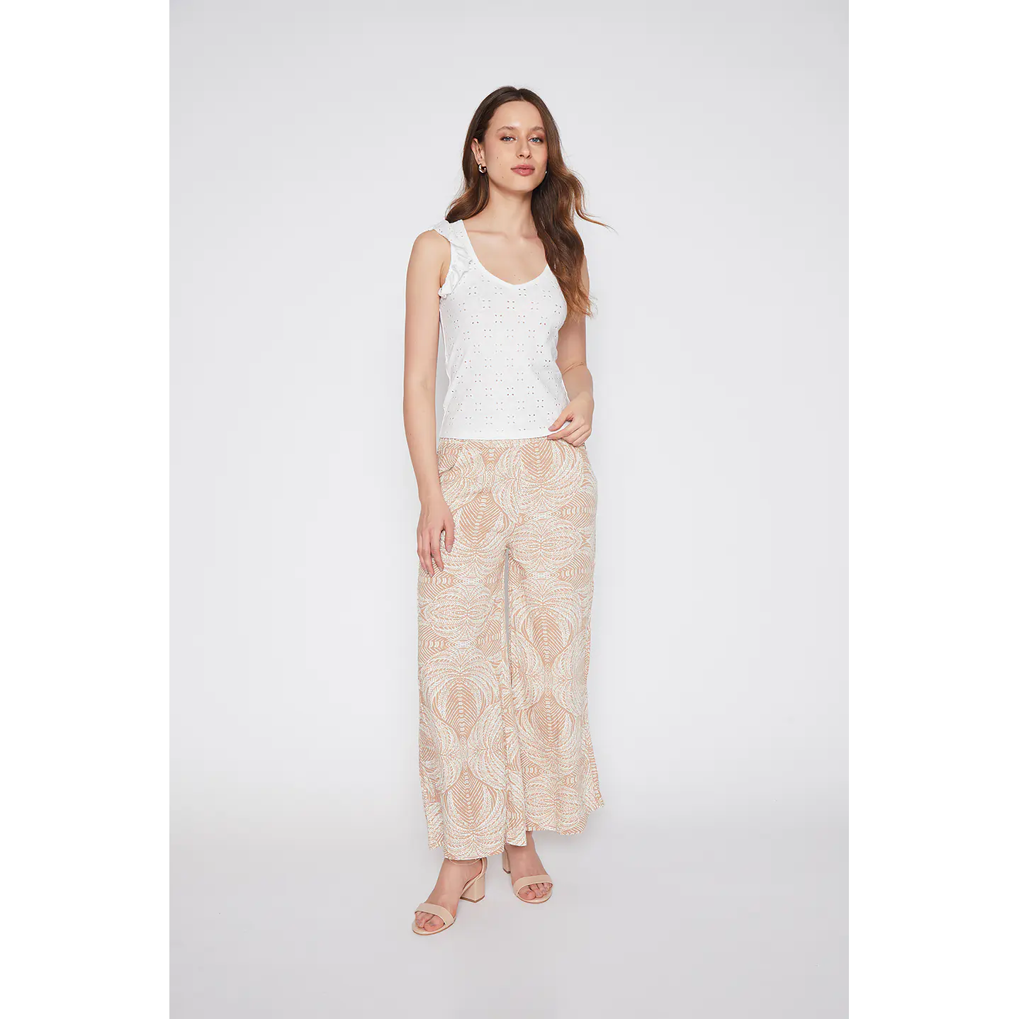 Pantalón Mujer Basta Ancha Beige Familyshop 2