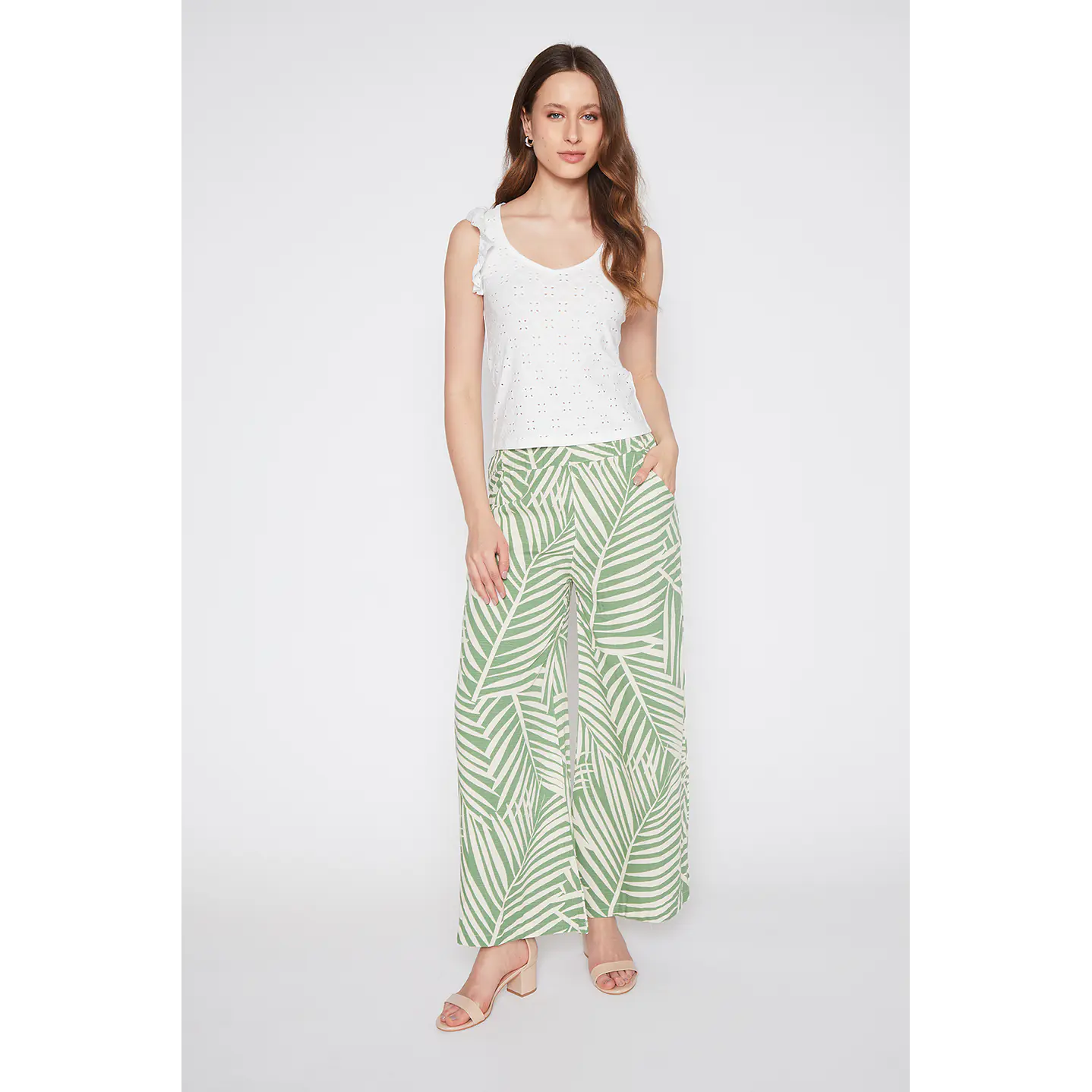 Polera Mujer Vuelos Broderie Crudo Familyshop 2