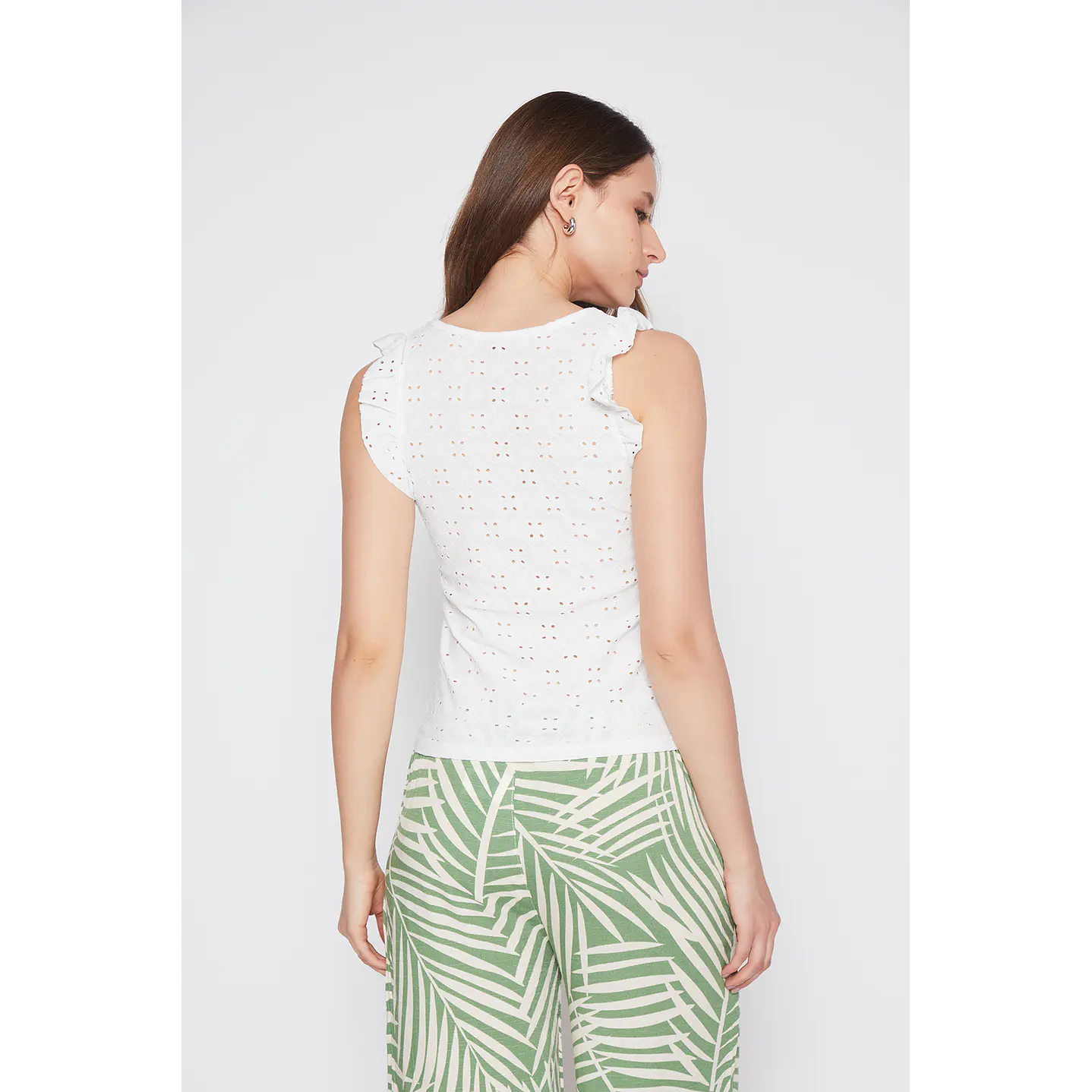 Polera Mujer Vuelos Broderie Crudo Familyshop 4