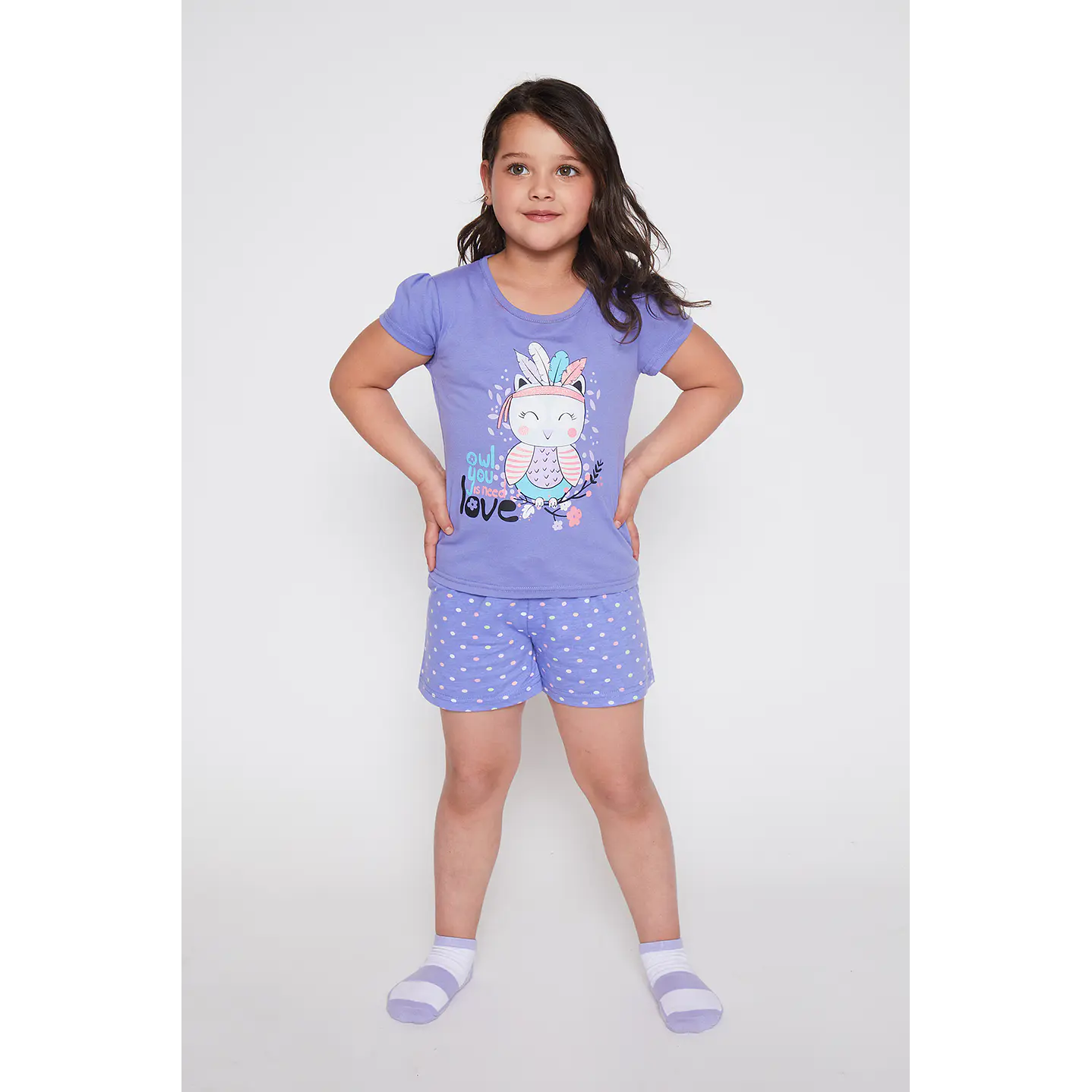Pijama Corto Unicornio Niña Morado Familyshop 1