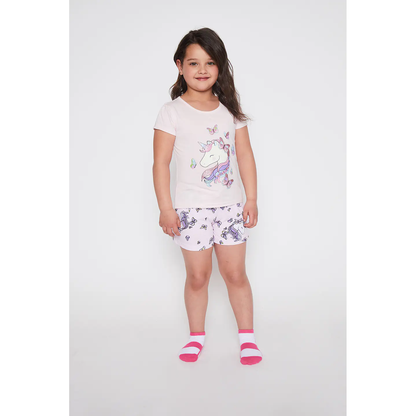 Pijama Corto Unicornio Niña Rosado Familyshop 1