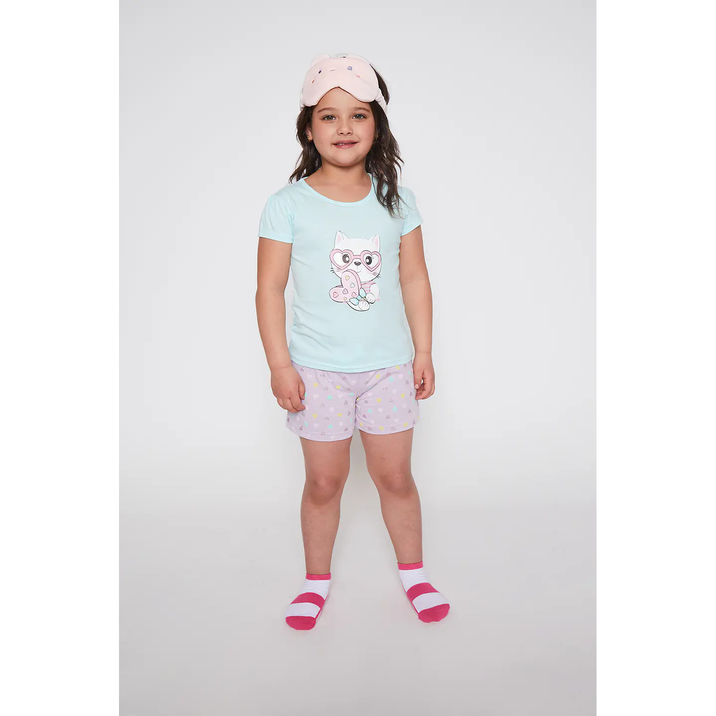 Pijama Corto Unicornio Niña Celeste Familyshop 1