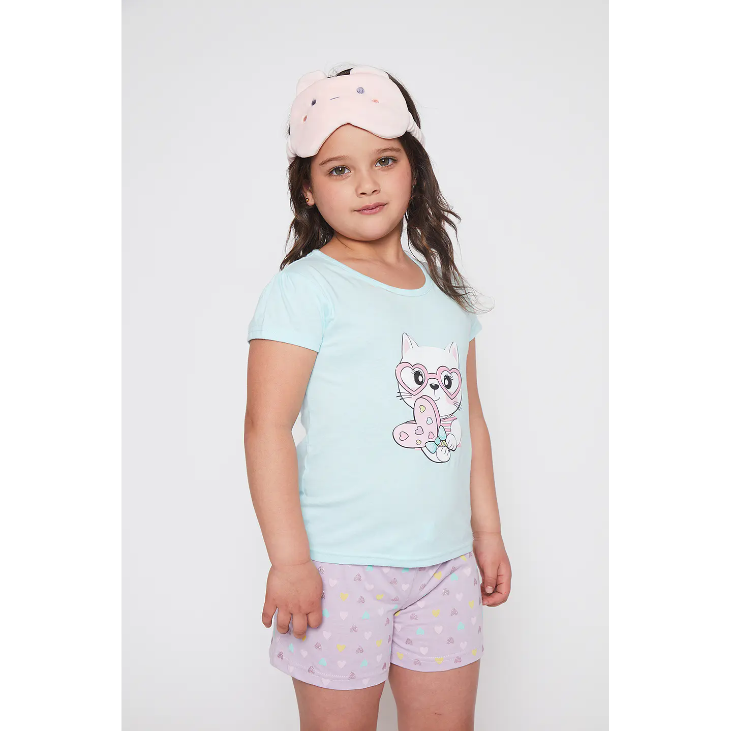 Pijama Corto Unicornio Niña Celeste Familyshop 2
