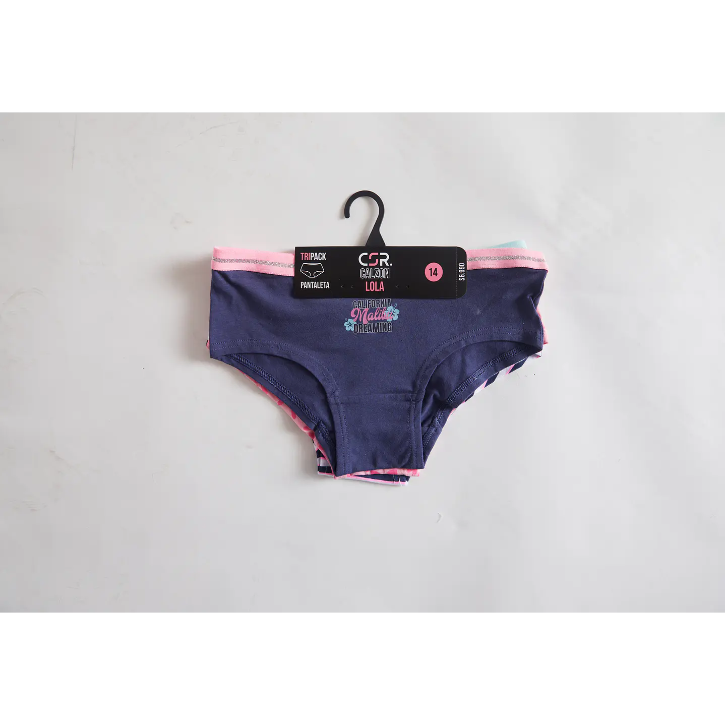 Calzon Tripack Lola Azul Liso Family Shop 1
