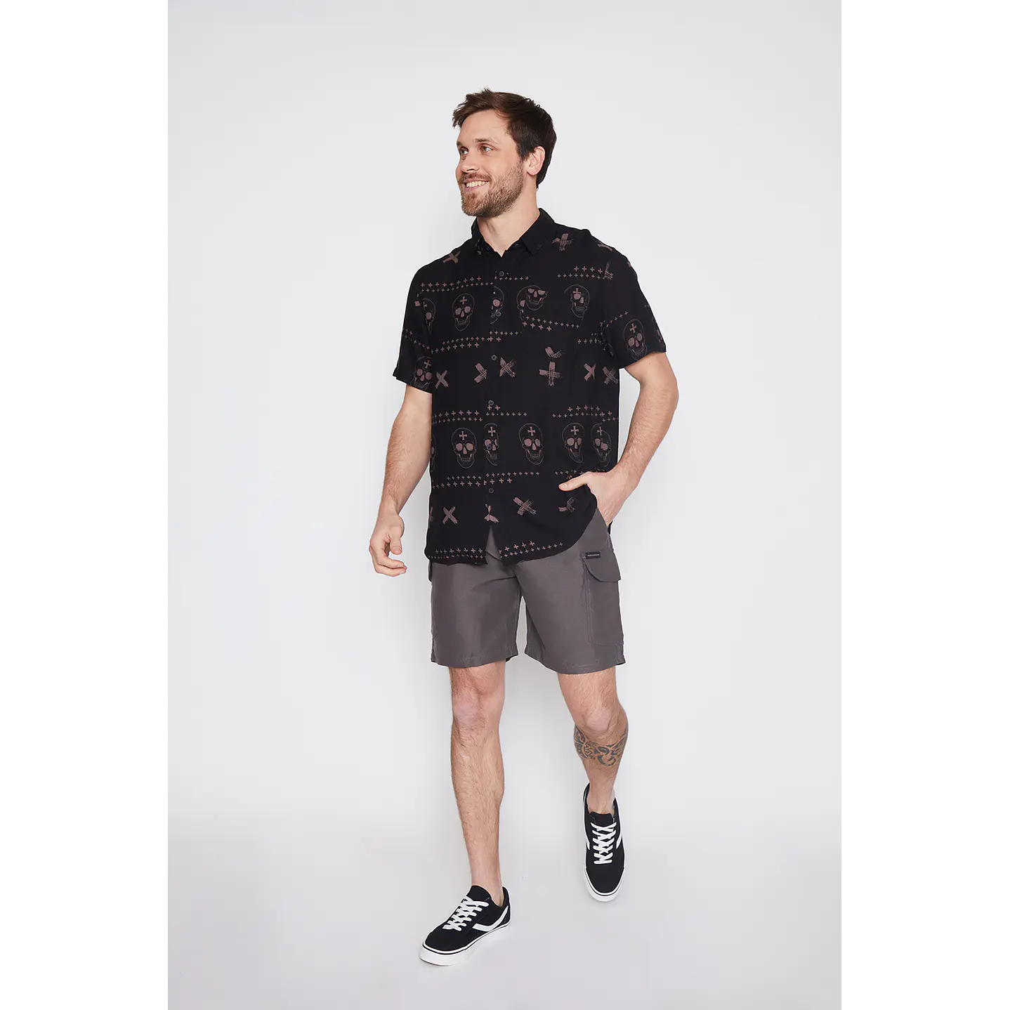 Bermuda Hombre Cargo Delgado Gris Familyshop 2