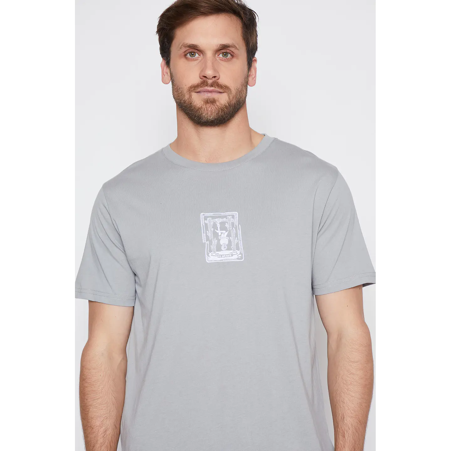 Polera Hombre Basic Bordado Gris Familyshop 4