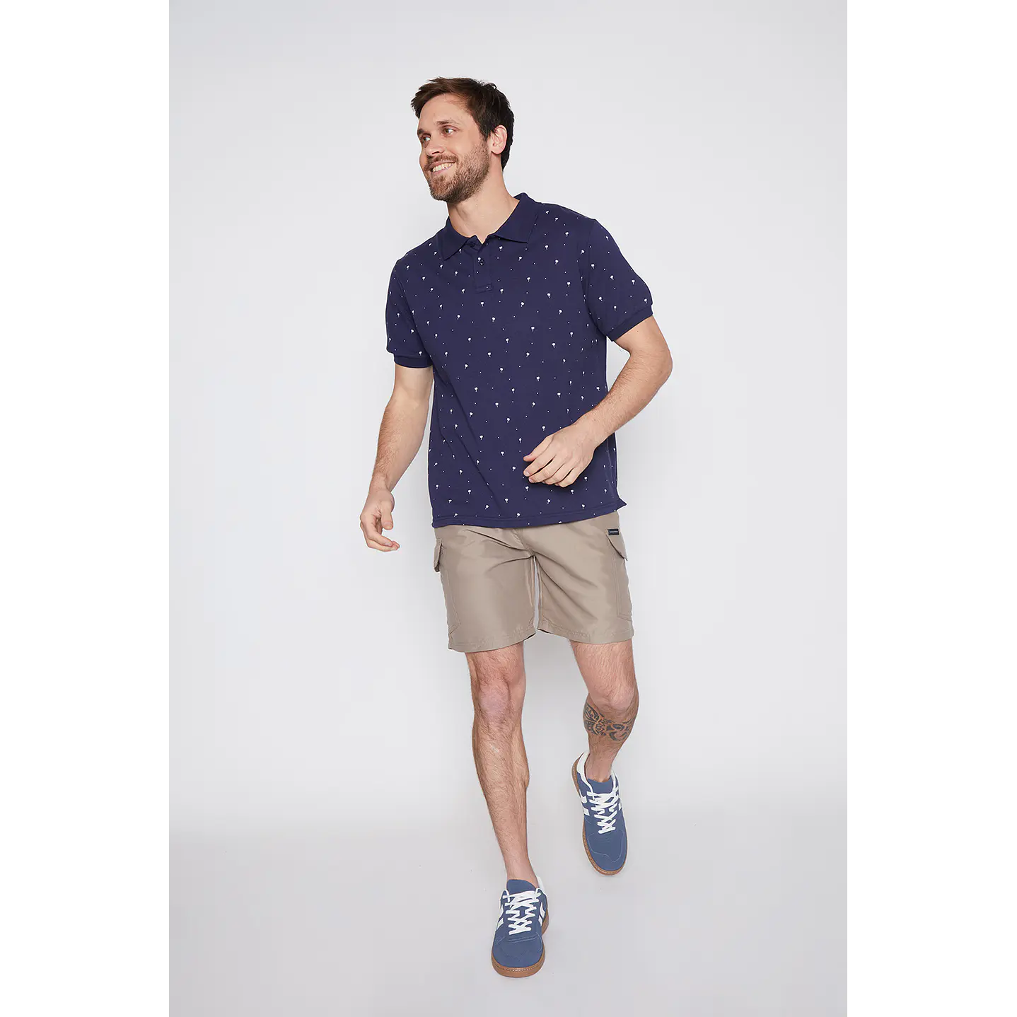 Polera Pique Hombre Full Puntos Azul Familyshop 2