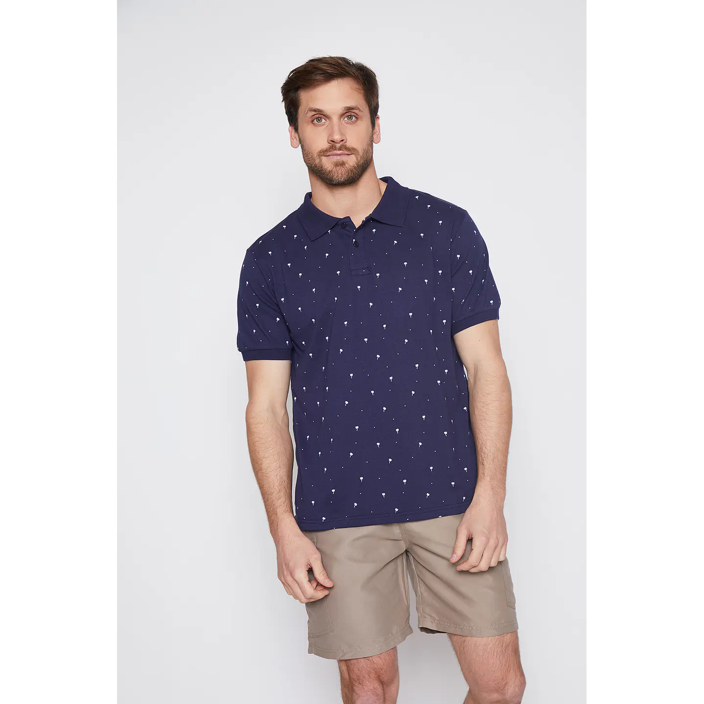 Polera Pique Hombre Full Puntos Azul Familyshop 1