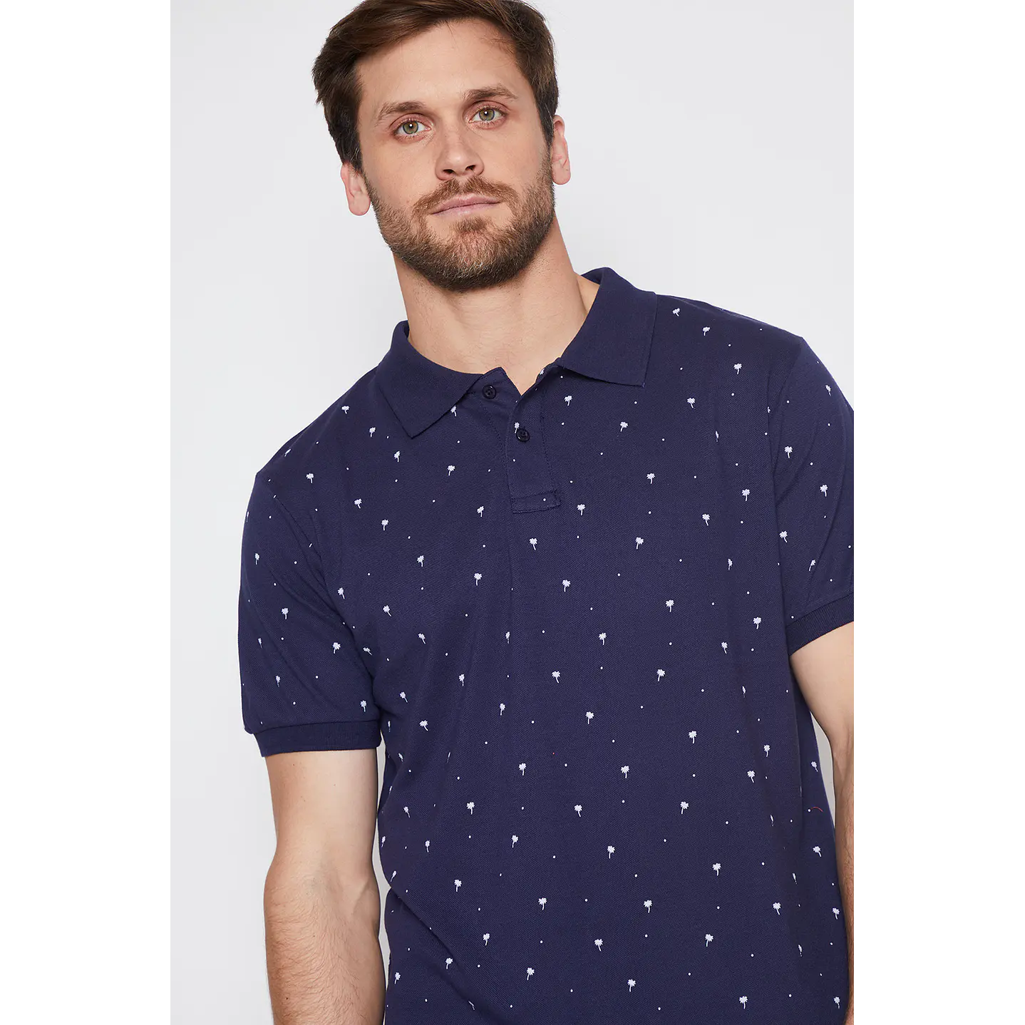 Polera Pique Hombre Full Puntos Azul Familyshop 4