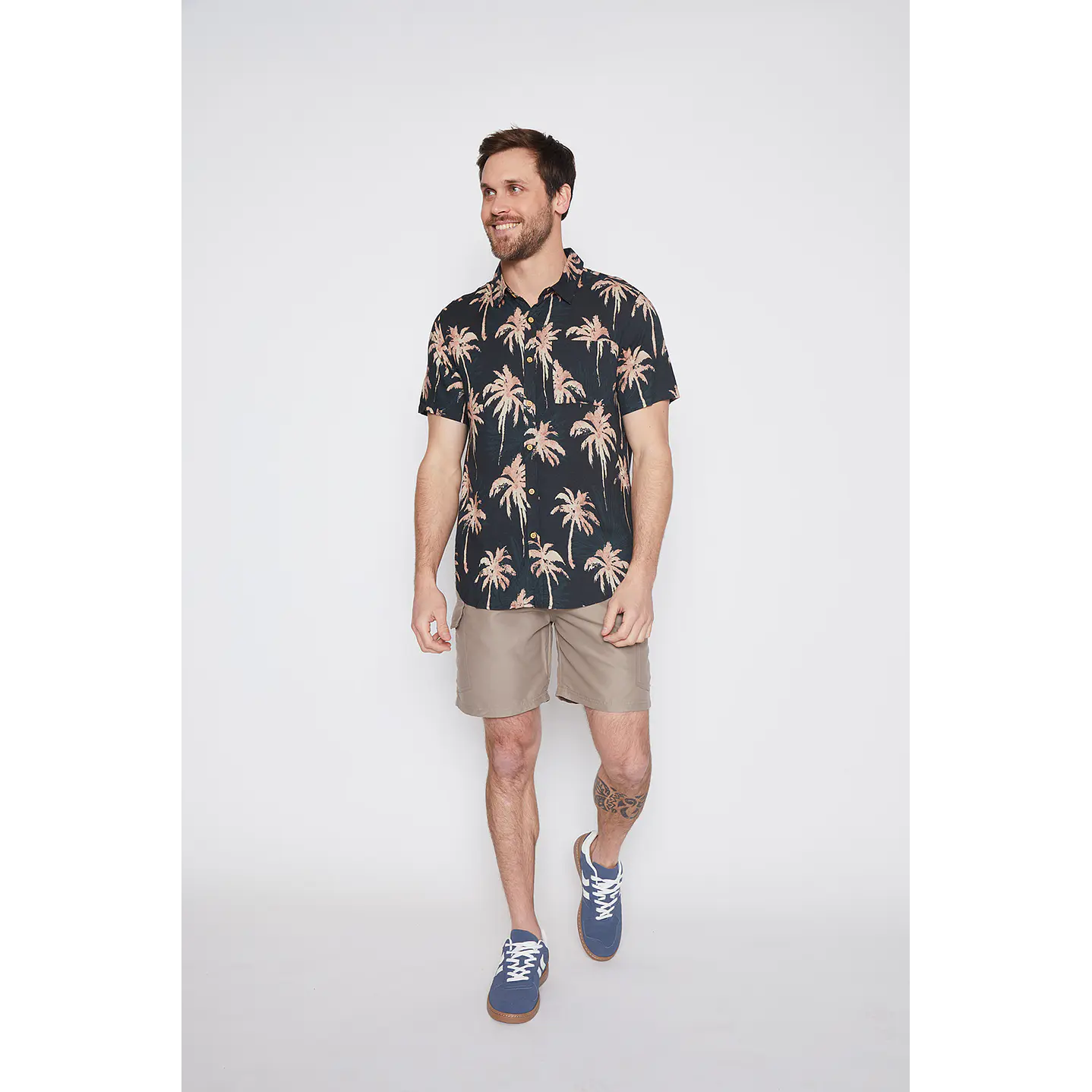 Camisa Hombre Palmeras Beige Familyshop 2